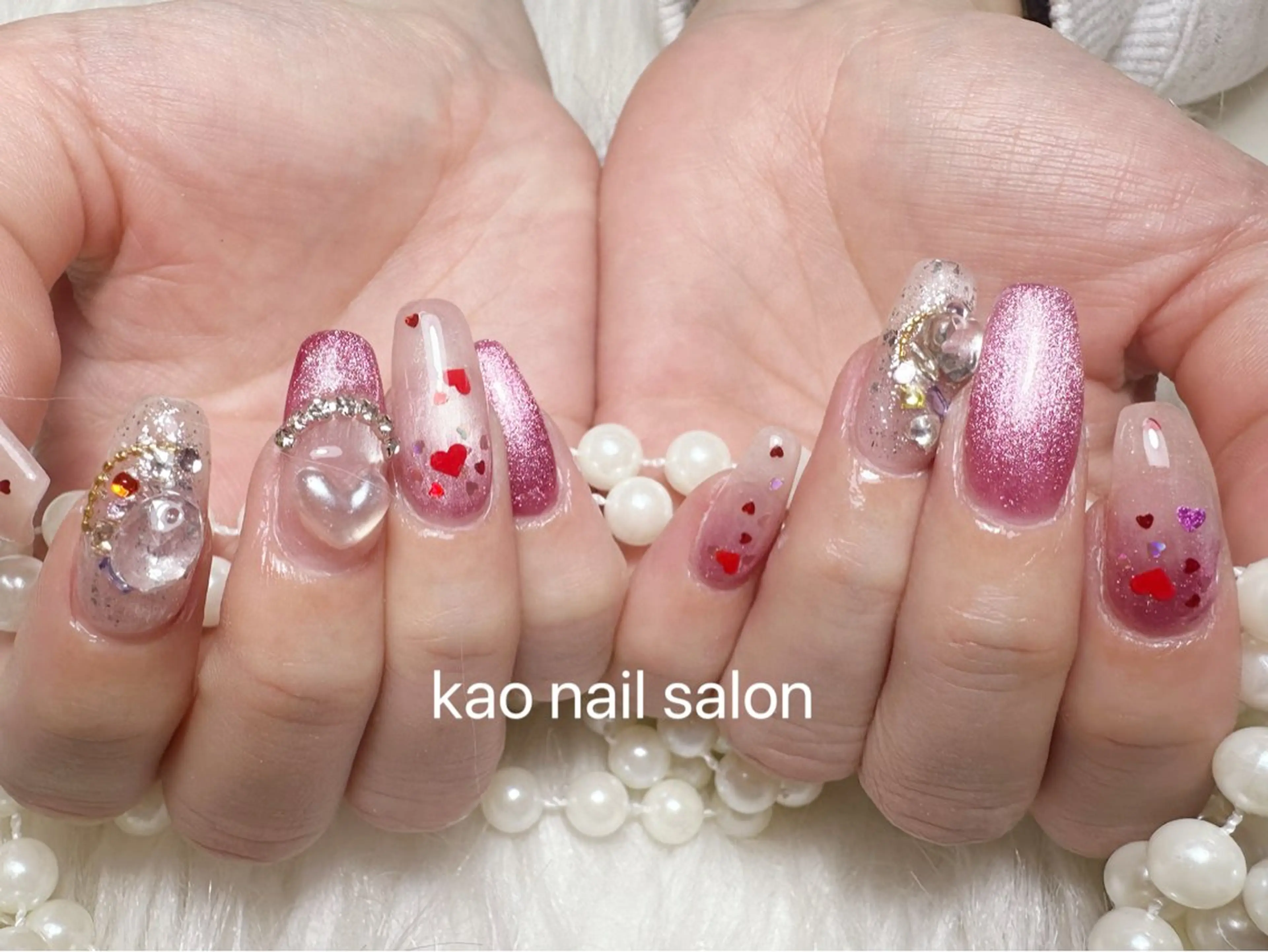 ネイル ハンドネイル kao nail マグネット/長さだしのネイルデザイン