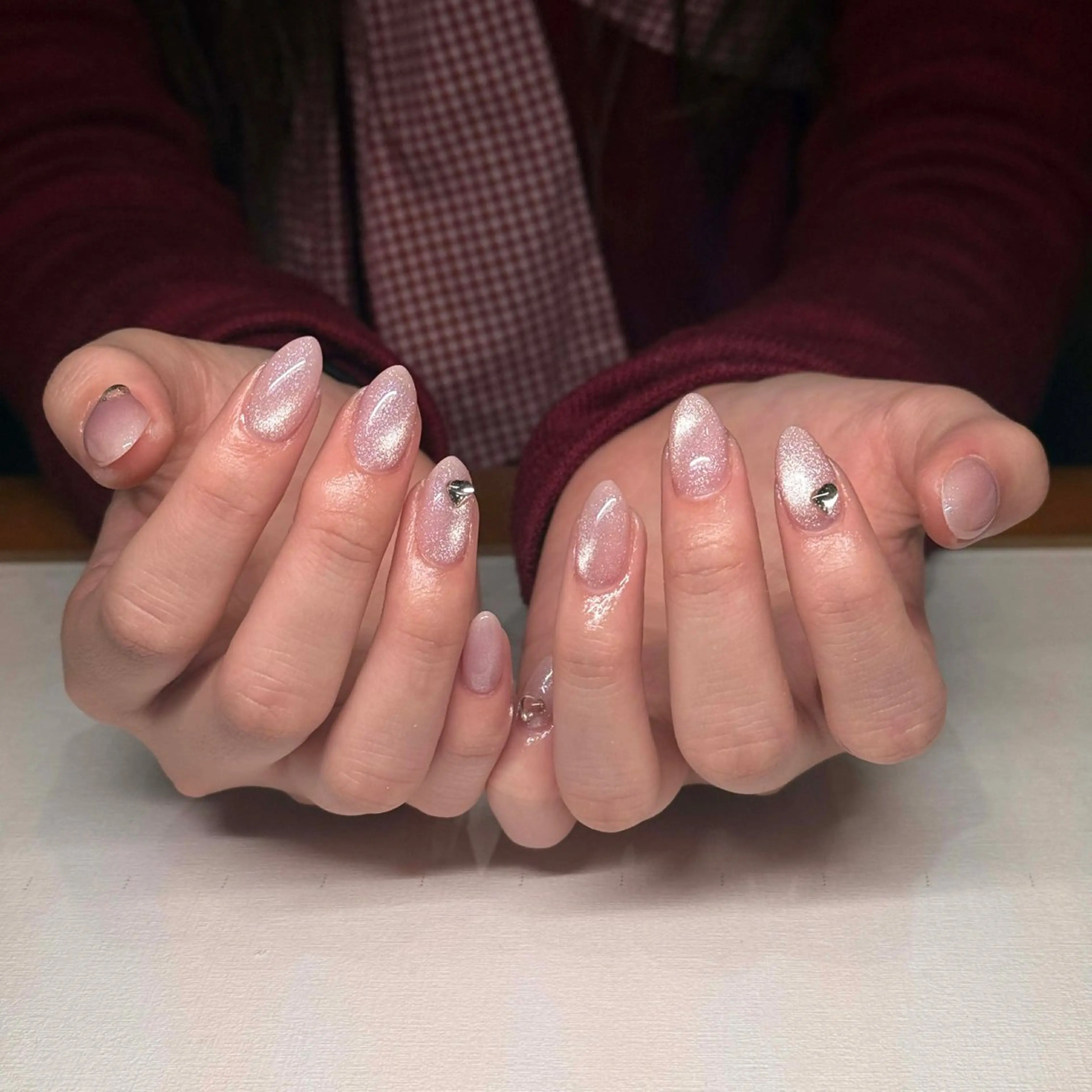 ネイル オーロラネイル ブルー チークネイル フットネイル フレンチネイル ハンドネイル REI レイのネイルデザイン