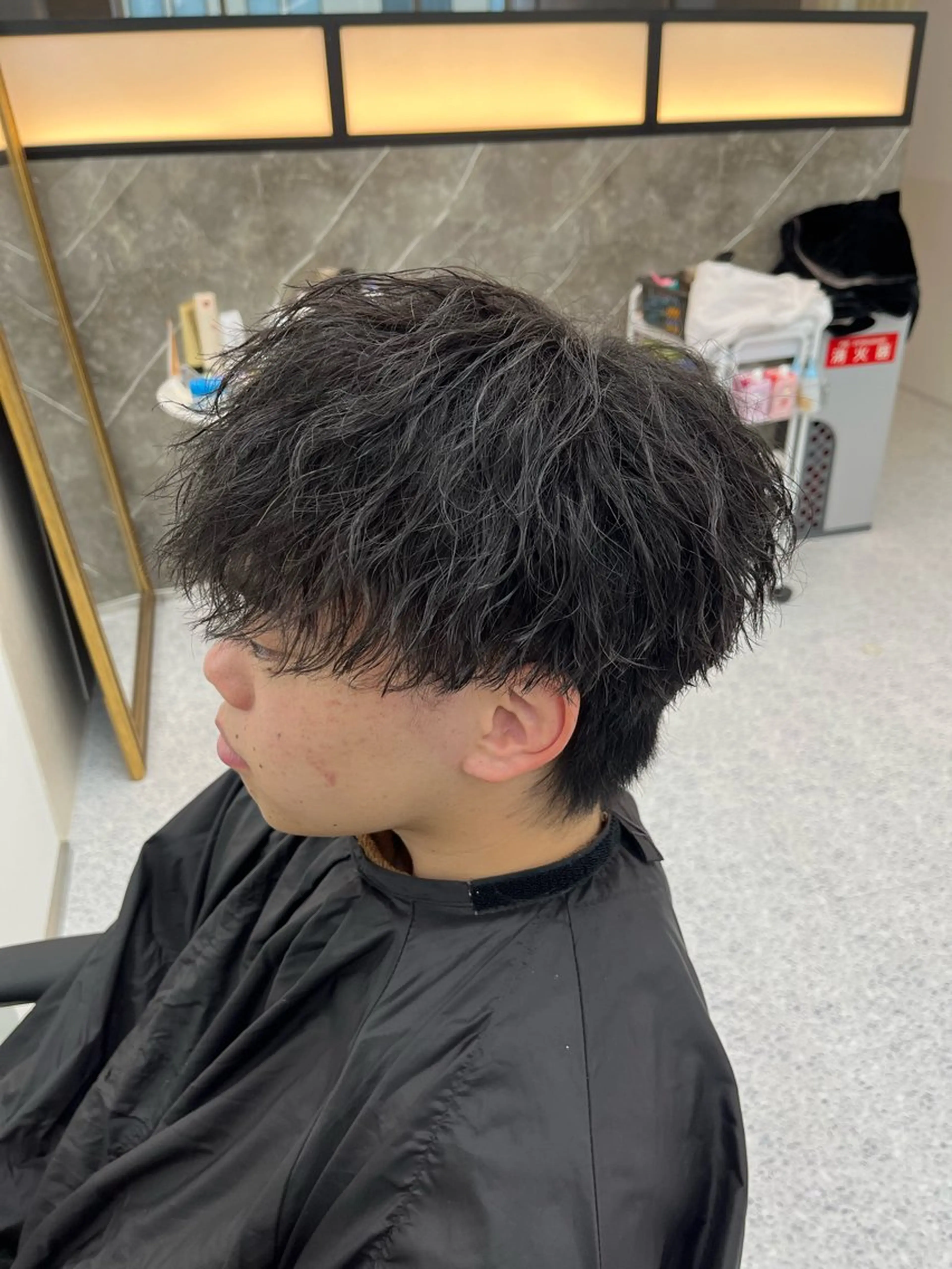 パーマ メンズ カット パーマ 小島 希星のヘアスタイル