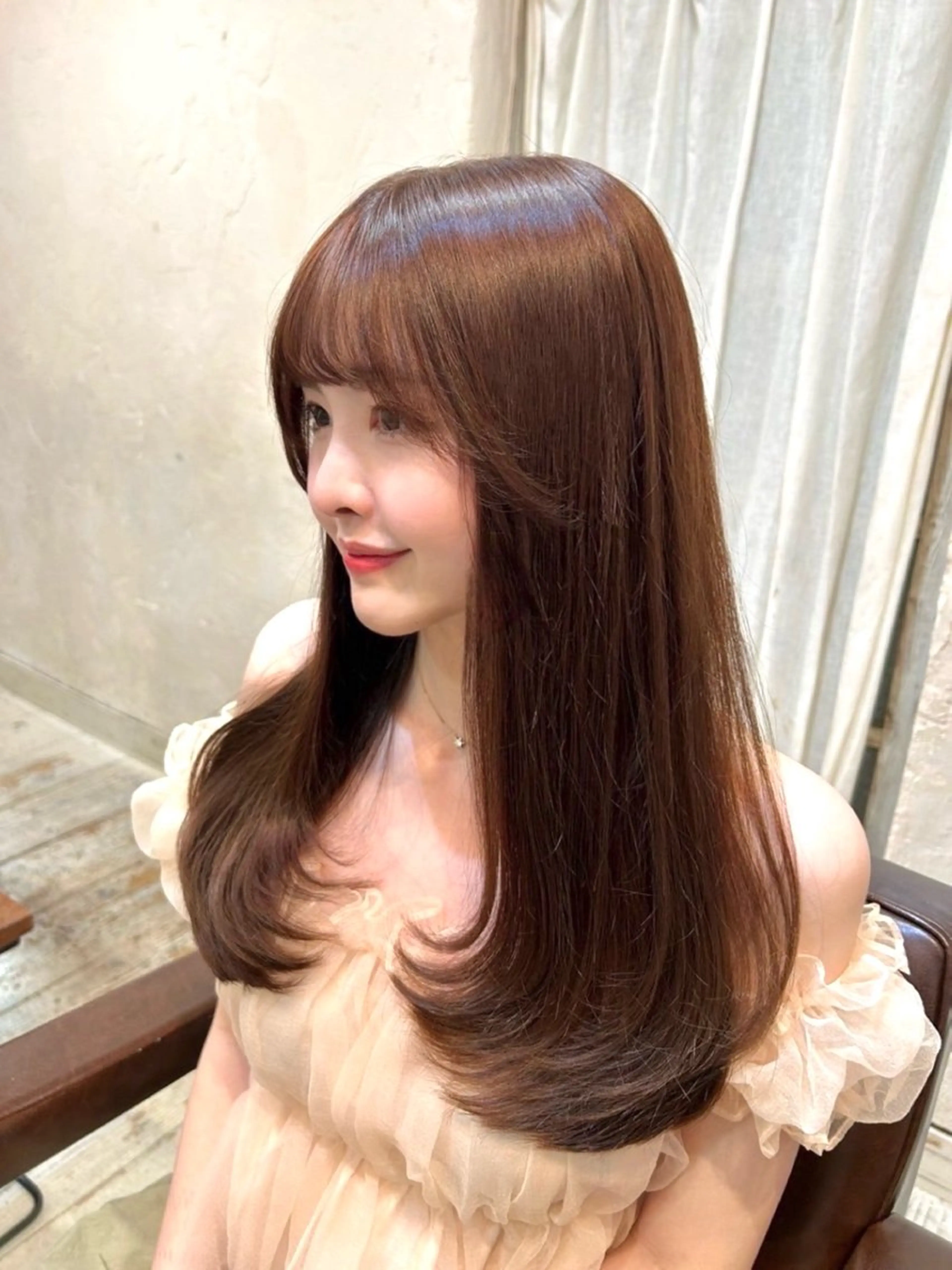 ロング yuu 🪴 透明感 カラー/メンズパーマのヘアスタイル