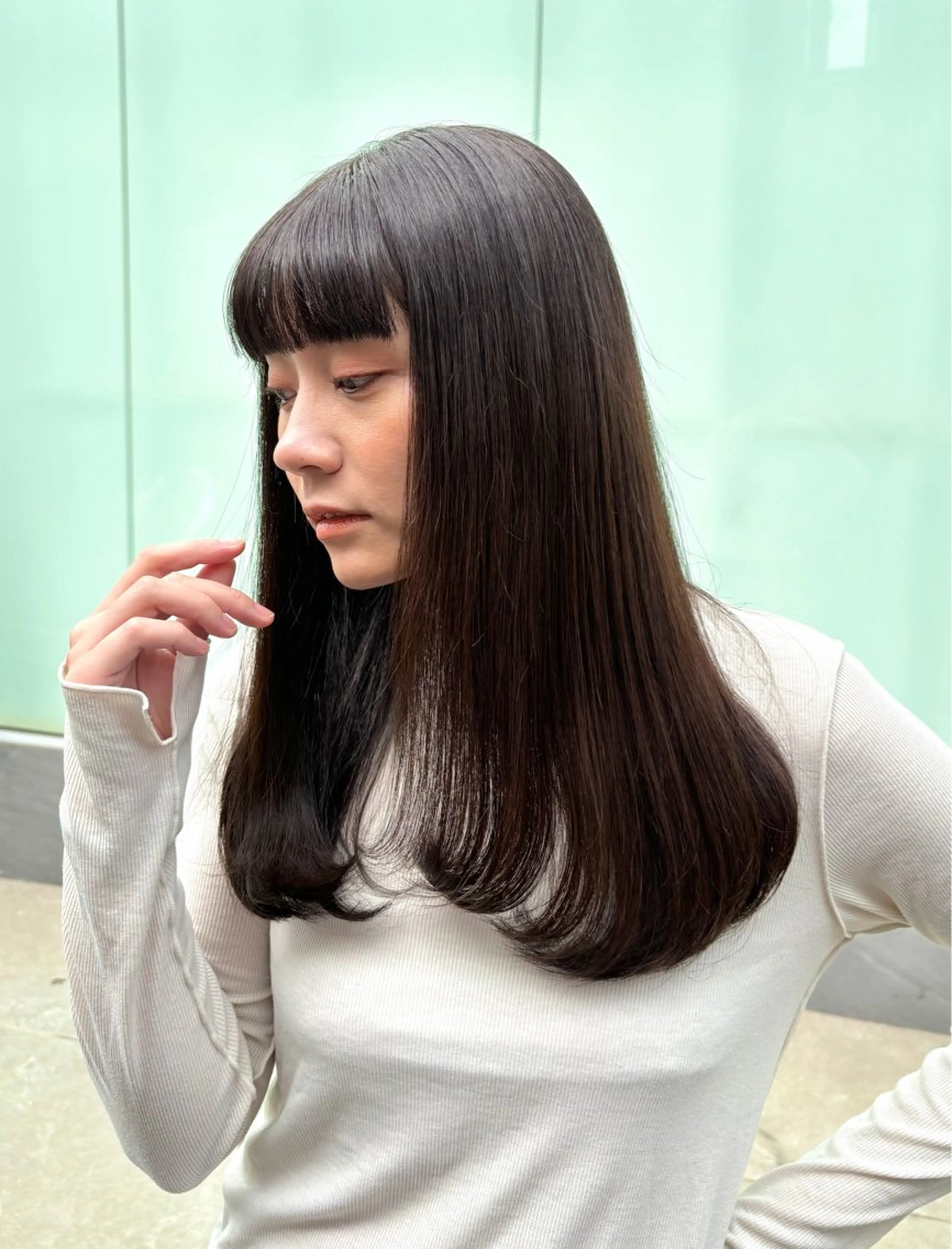 ロング パーマ 髪質改善 縮毛矯正 トリートメント ストレートパーマ 縮毛矯正 トリートメント すぐ巻ける縮毛矯正 🍀勝倉　麗のヘアスタイル