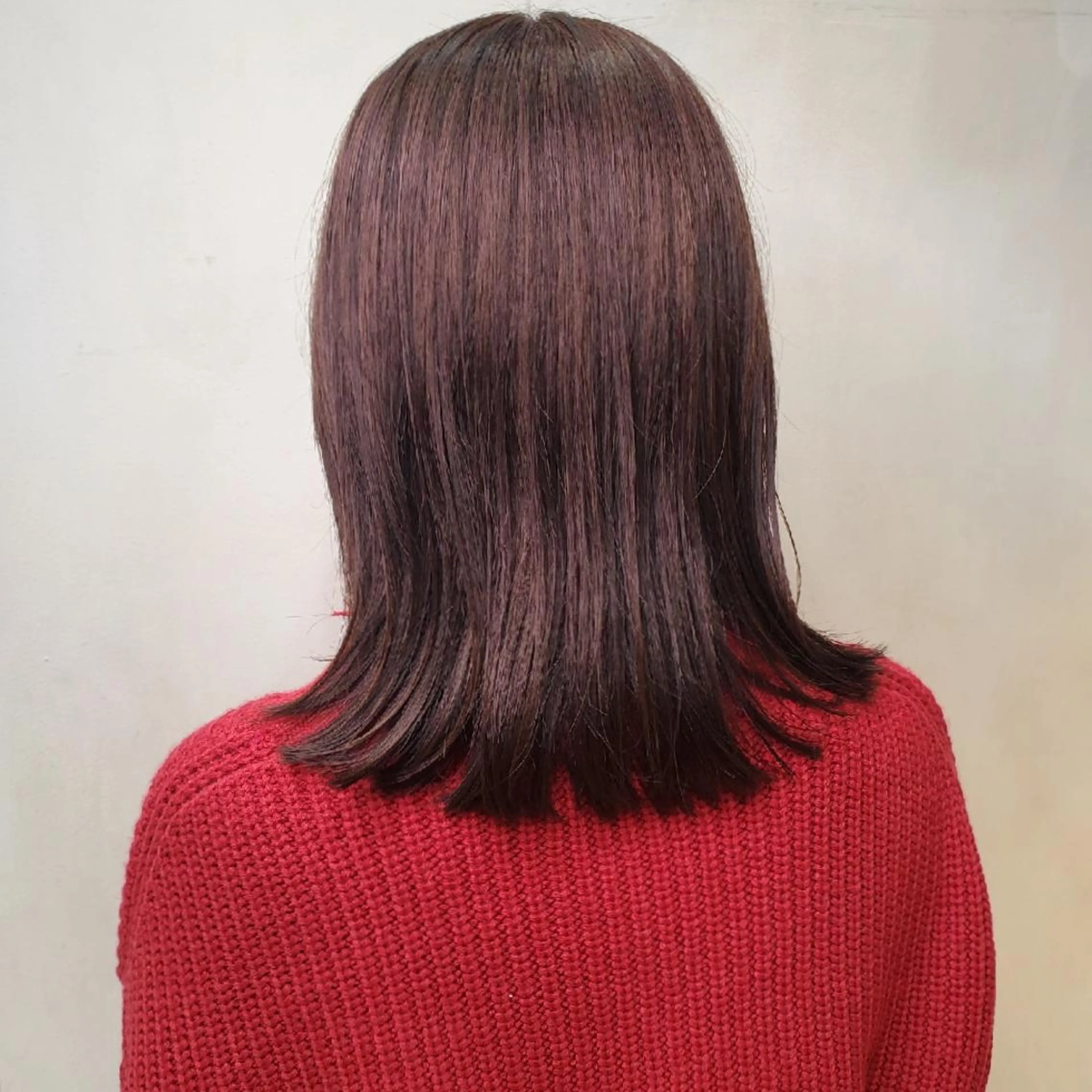 カラー ミディアム ブラウンカラー ラベンダーカラー 韓国レイヤー　 suzuのヘアスタイル