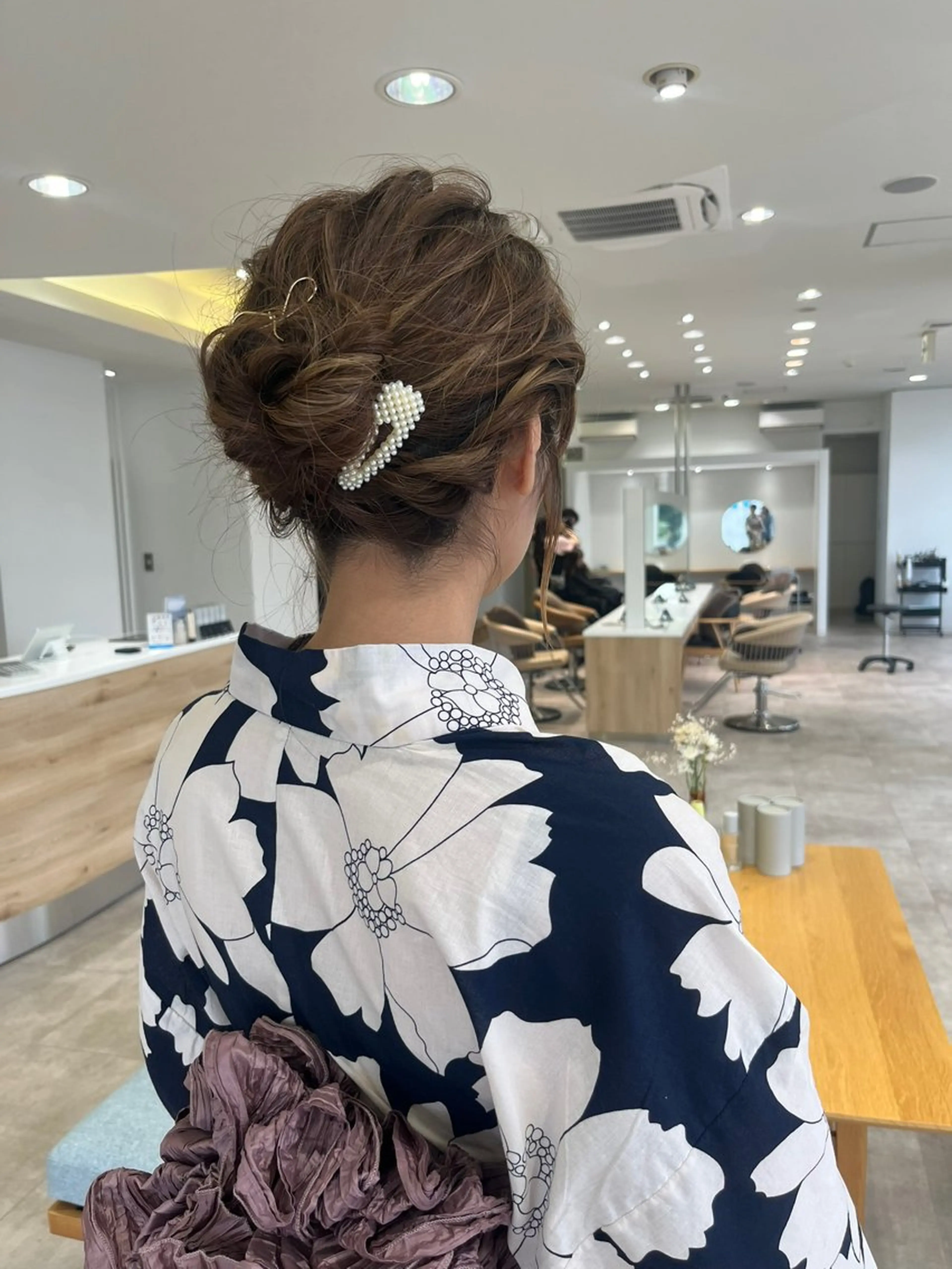 セミロング デート 浴衣 ヘアセット cana 札幌レイヤースタイルのヘアスタイル