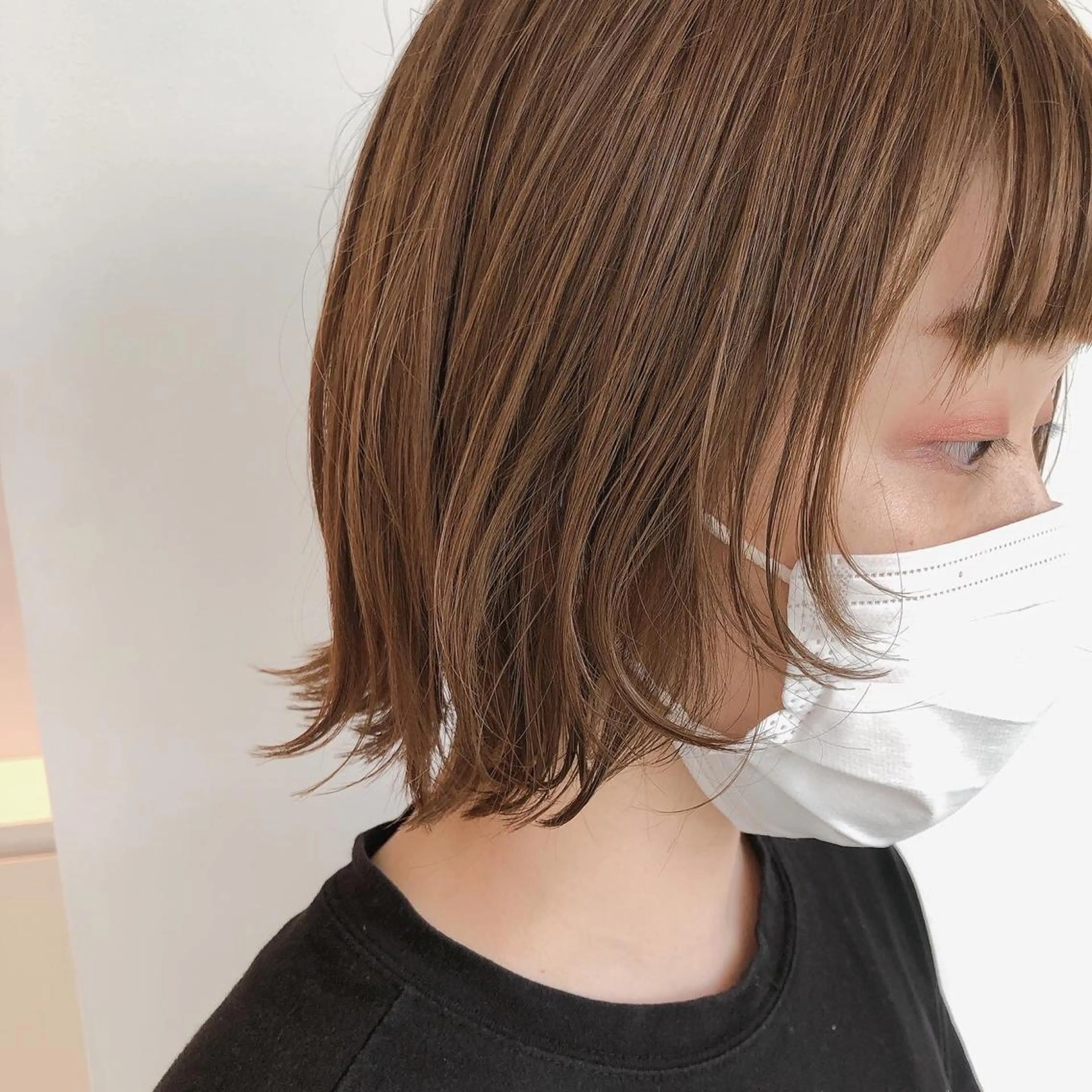 ミディアム カラー ボブ 顔まわりレイヤー レイヤーカット カット ヘアカラー トリートメント ヘアセット ヤマモト マイのヘアスタイル