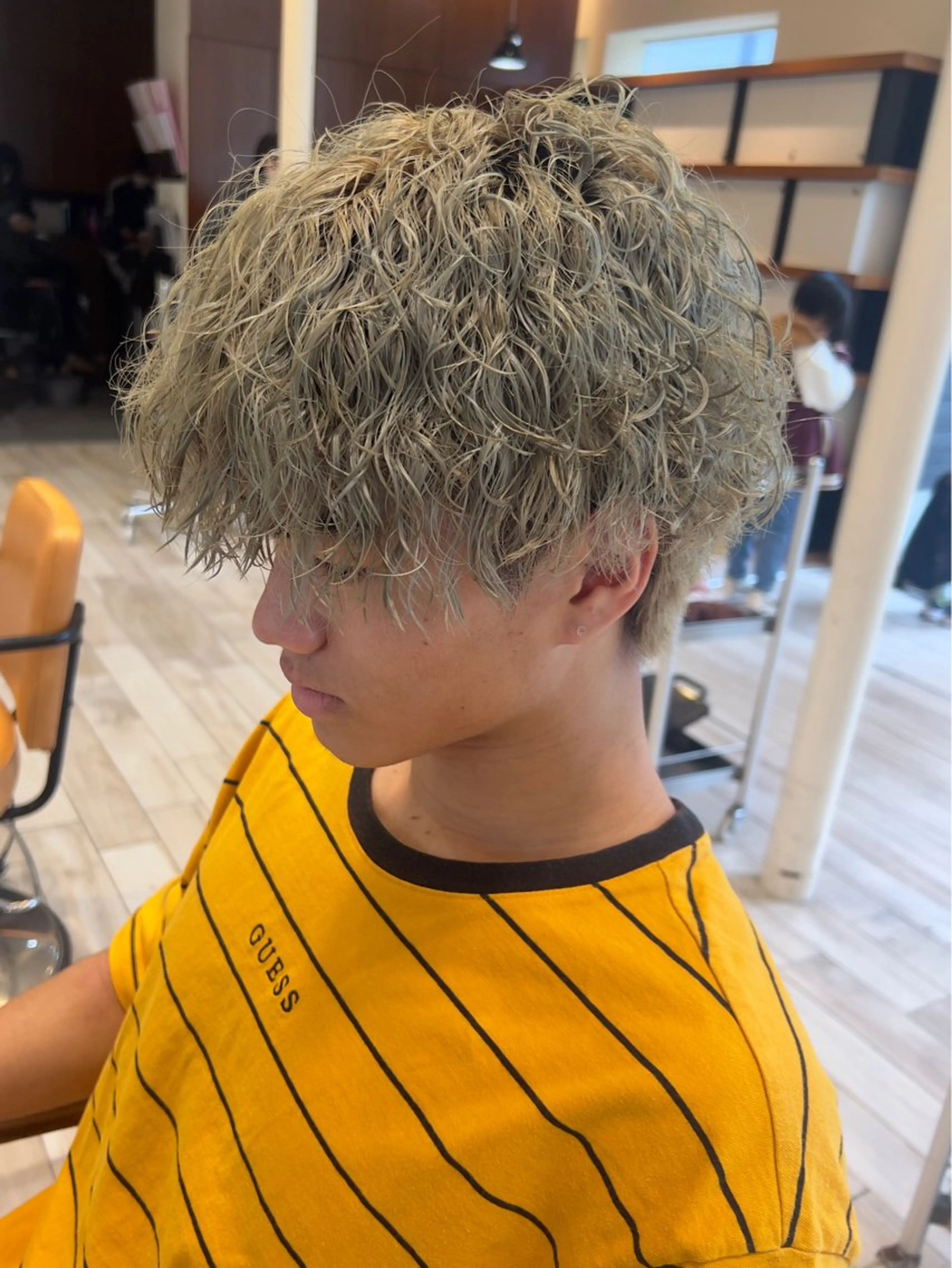 パーマ メンズ カット パーマ Ore🫧タナカマヤ /柔らかい質感カラーのヘアスタイル