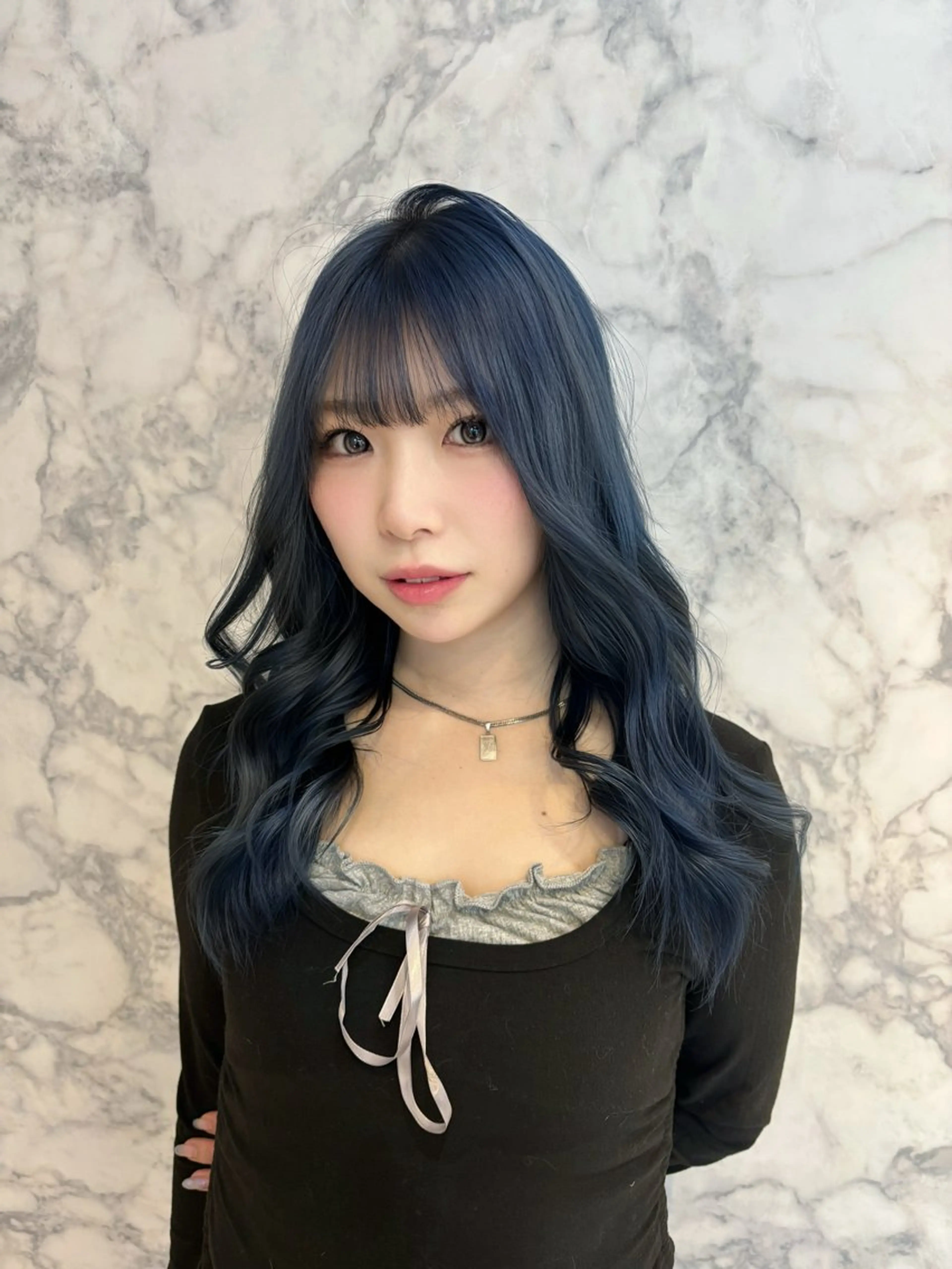 セミロング カラー ヘアカラー トリートメント 上尾韓国レイヤー/ 艶カラー/しの🫧のヘアスタイル