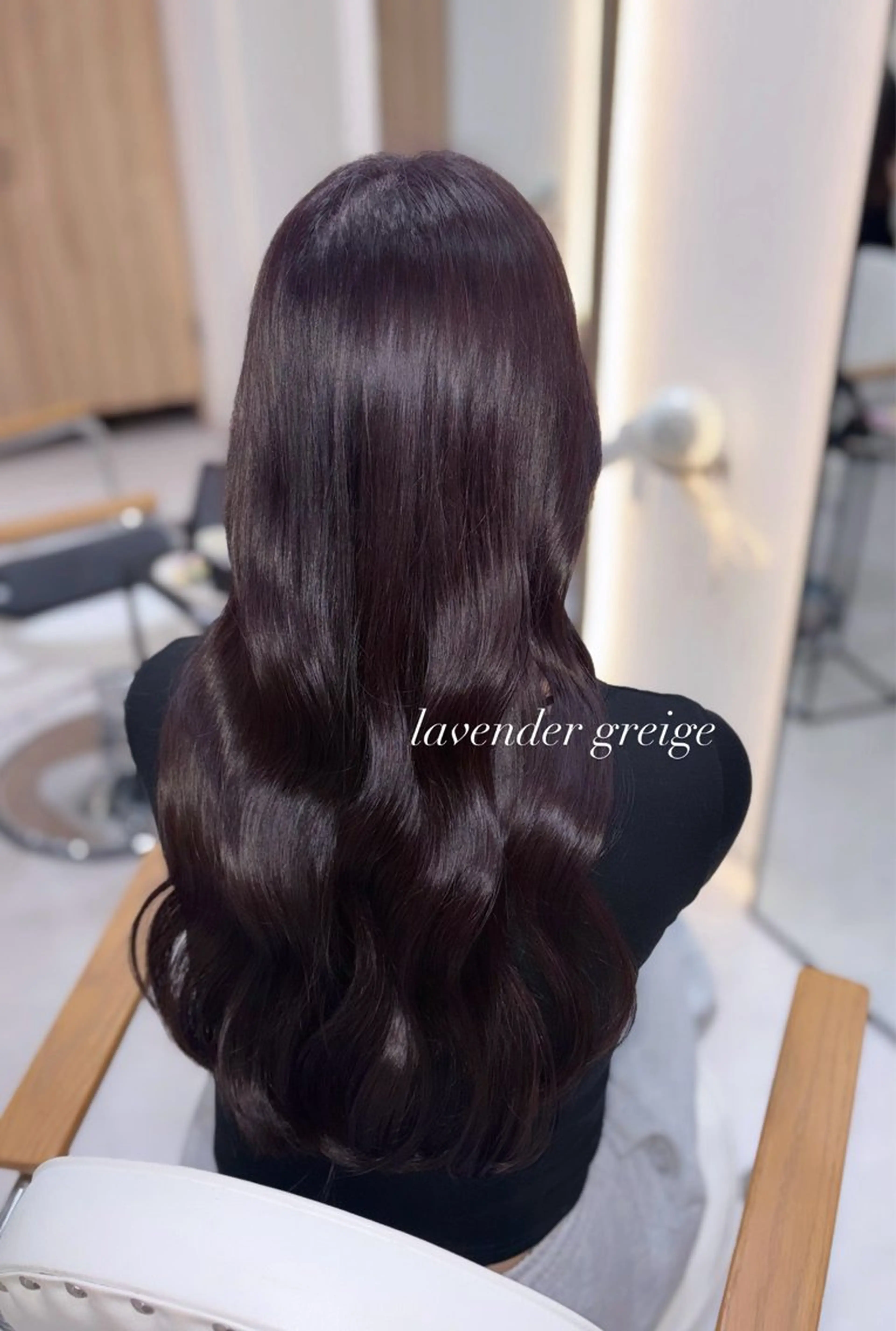 ロング カラー 透明感カラー グレージュ ラベンダーカラー ラベンダーグレージュ ラベンダーグレー カット ヘアカラー トリートメント 艶髪・透明感カラー・ 韓国ヘア・Yuriのヘアスタイル