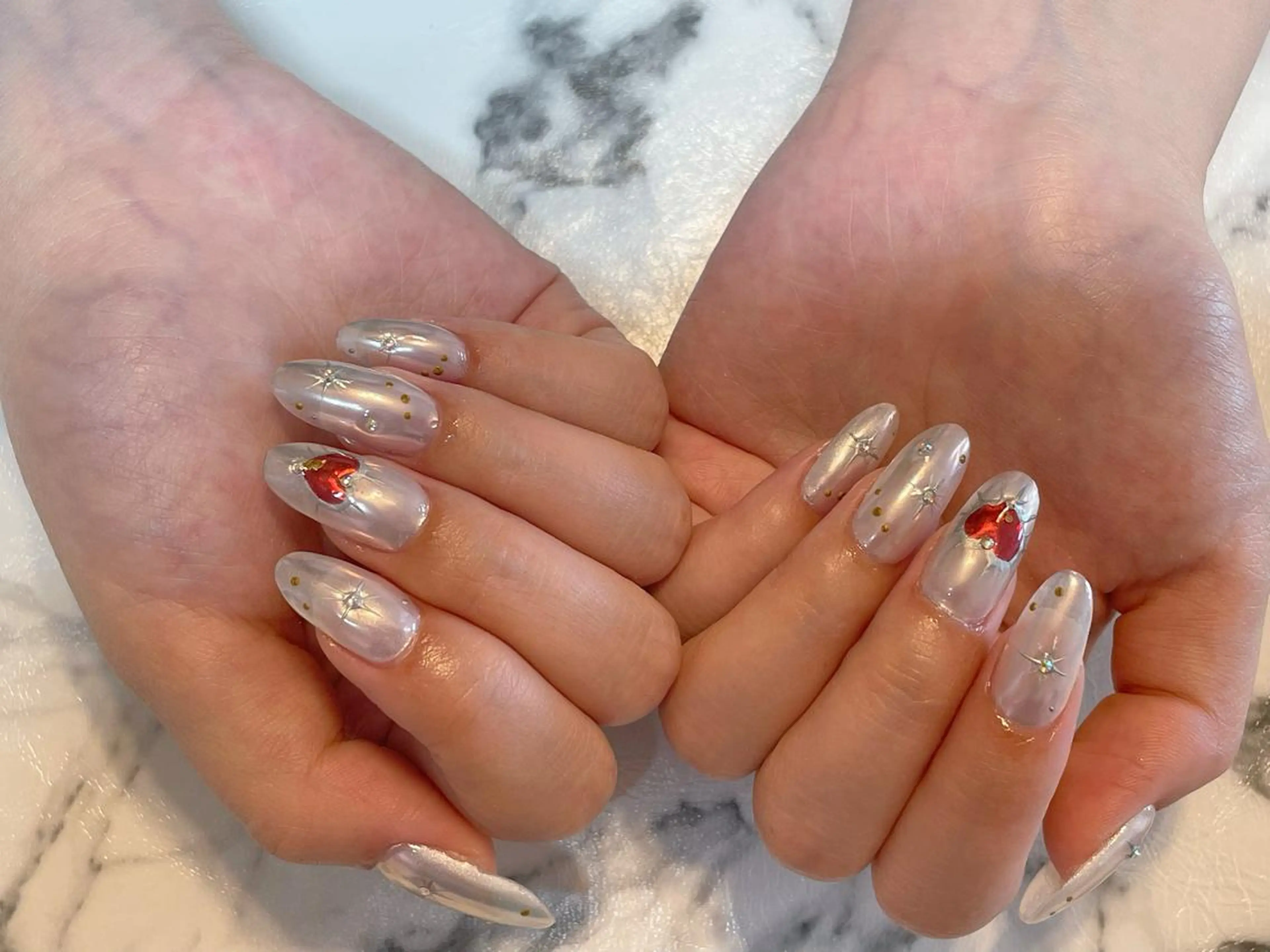 ネイル 長さ出し ミラーネイル ハンドネイル エン Nail salonのネイルデザイン