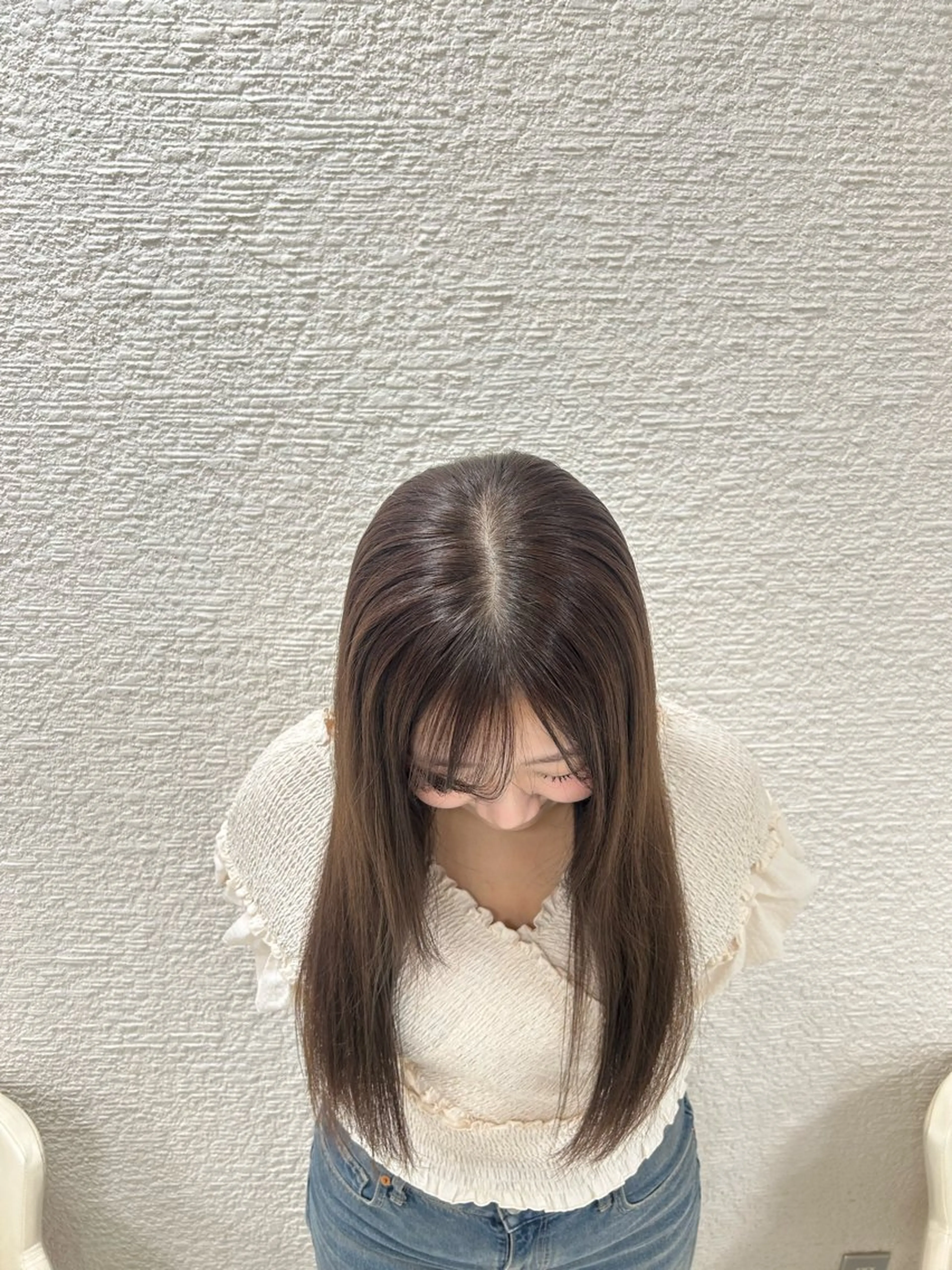 ロング カラー ヘアアレンジ トリートメント カット ヘアカラー トリートメント ヘッドスパ ヘアセット ベージュ/つや髪/ レイヤー／ゆいなのヘアスタイル