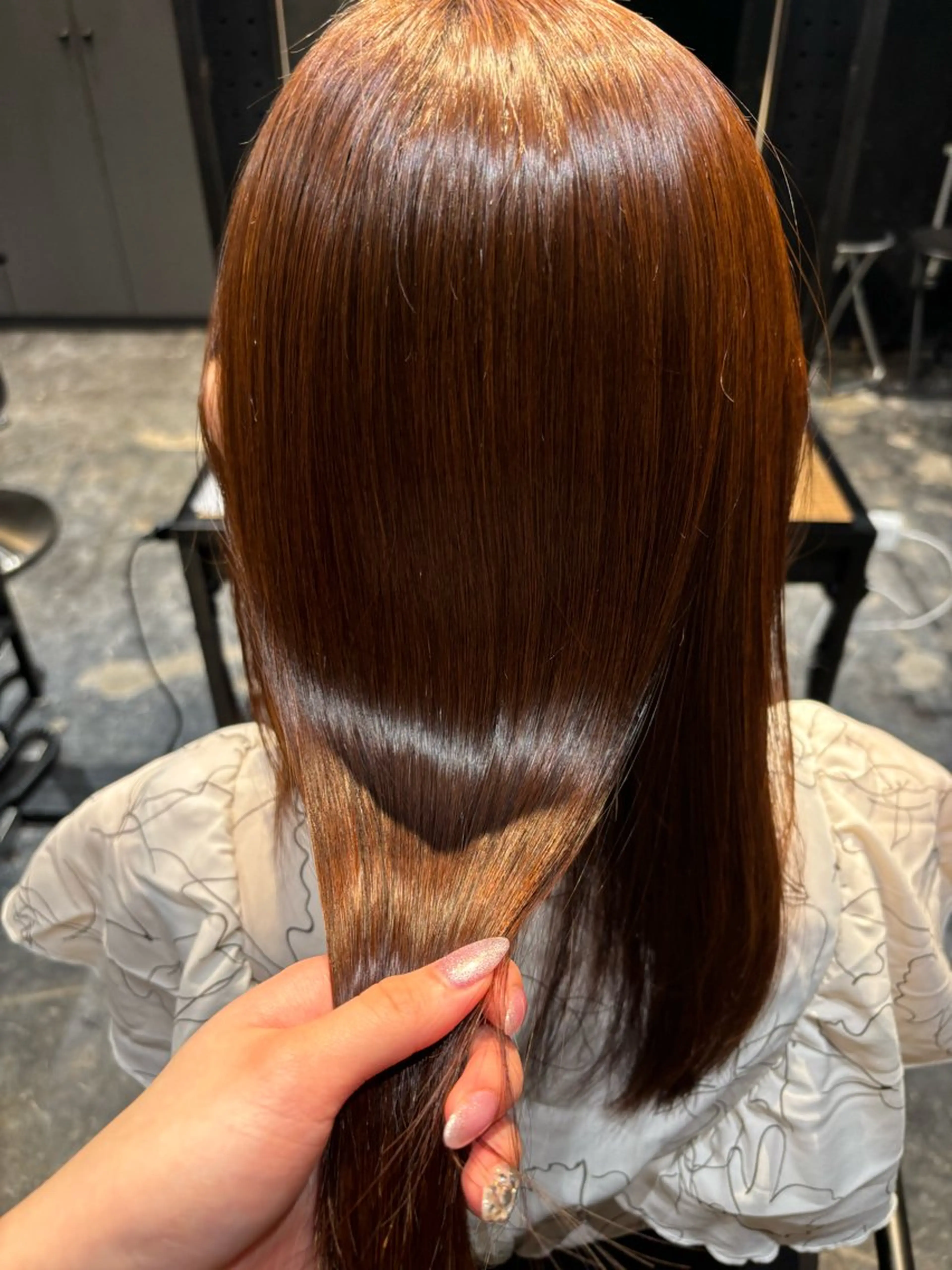 ロング 縮毛矯正 縮毛矯正 透明感カラー/ 矯正/まな⭐️のヘアスタイル