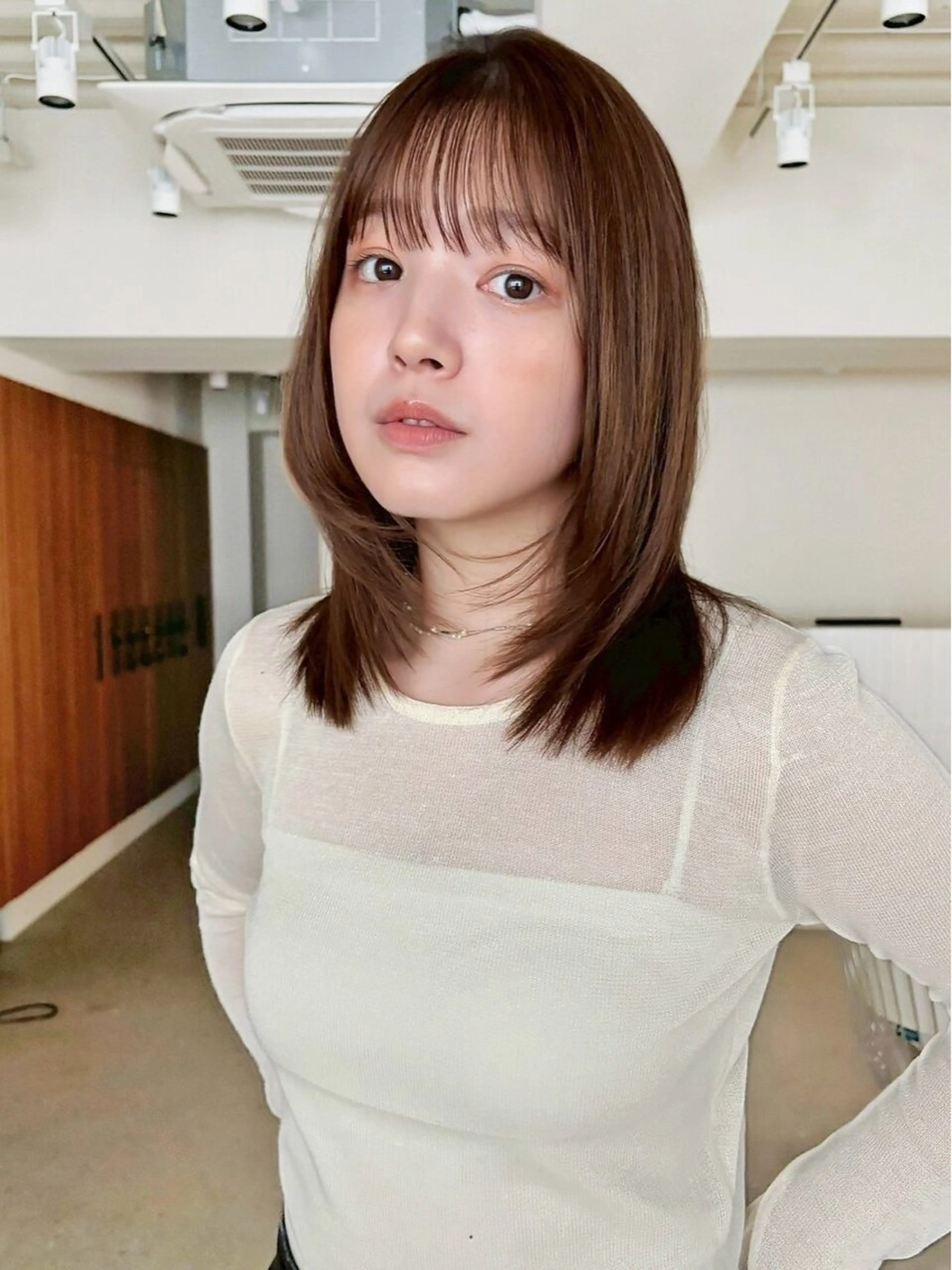 ミディアム ミディアムレイヤー レイヤーカット 縮毛矯正 カット 縮毛矯正 お悩み解決縮毛矯正 レイヤー達人柴崎大樹のヘアスタイル