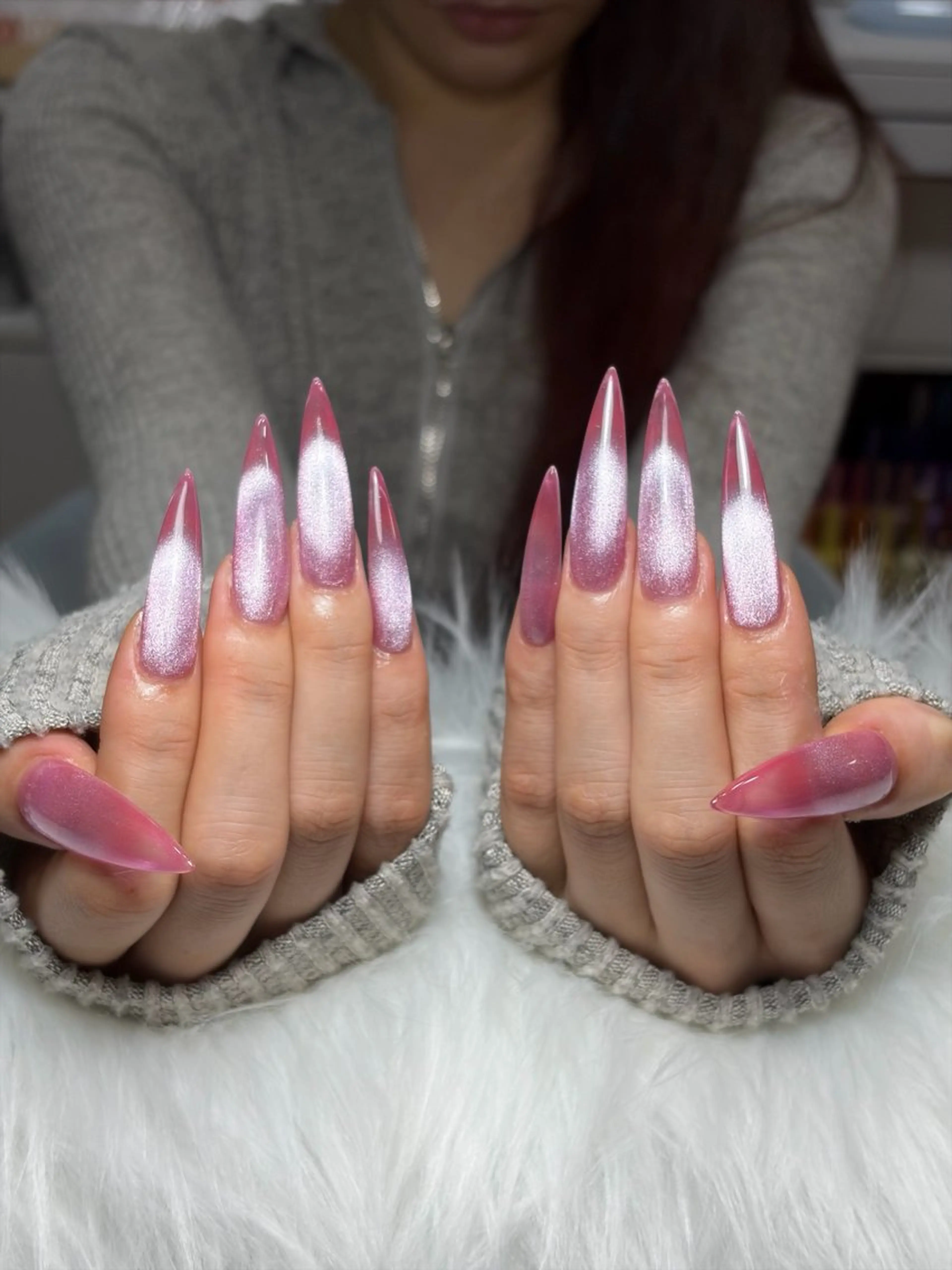 ネイル アートネイル 長さ出し ジェルネイル マグネットネイル ニュアンスネイル ハンドネイル Cloudy Chan Nailのネイルデザイン