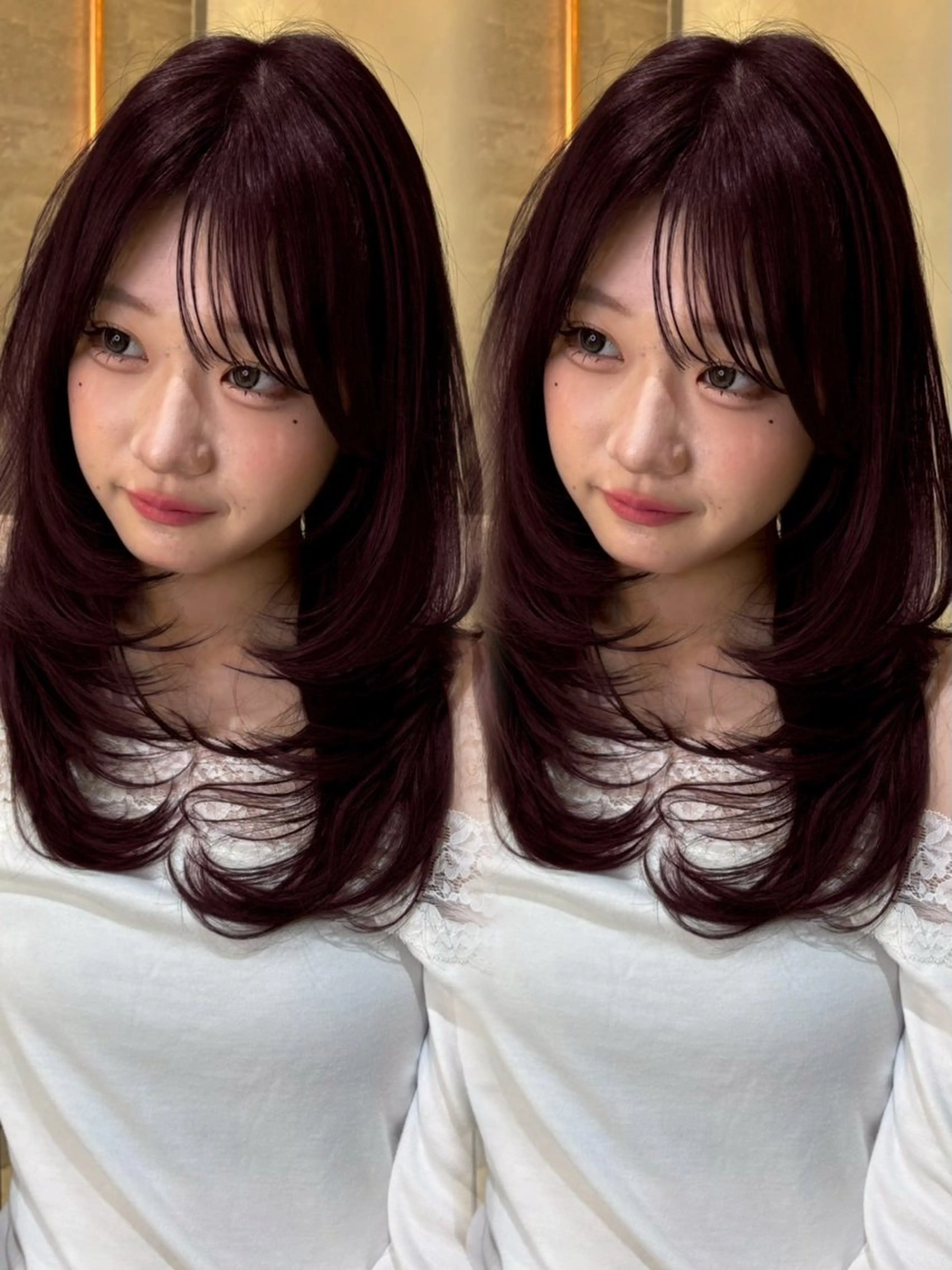 カラー ブリーチ ダブルカラー ブリーチなしカラー HINA 仙台/ レイヤー/縮毛矯正のヘアスタイル