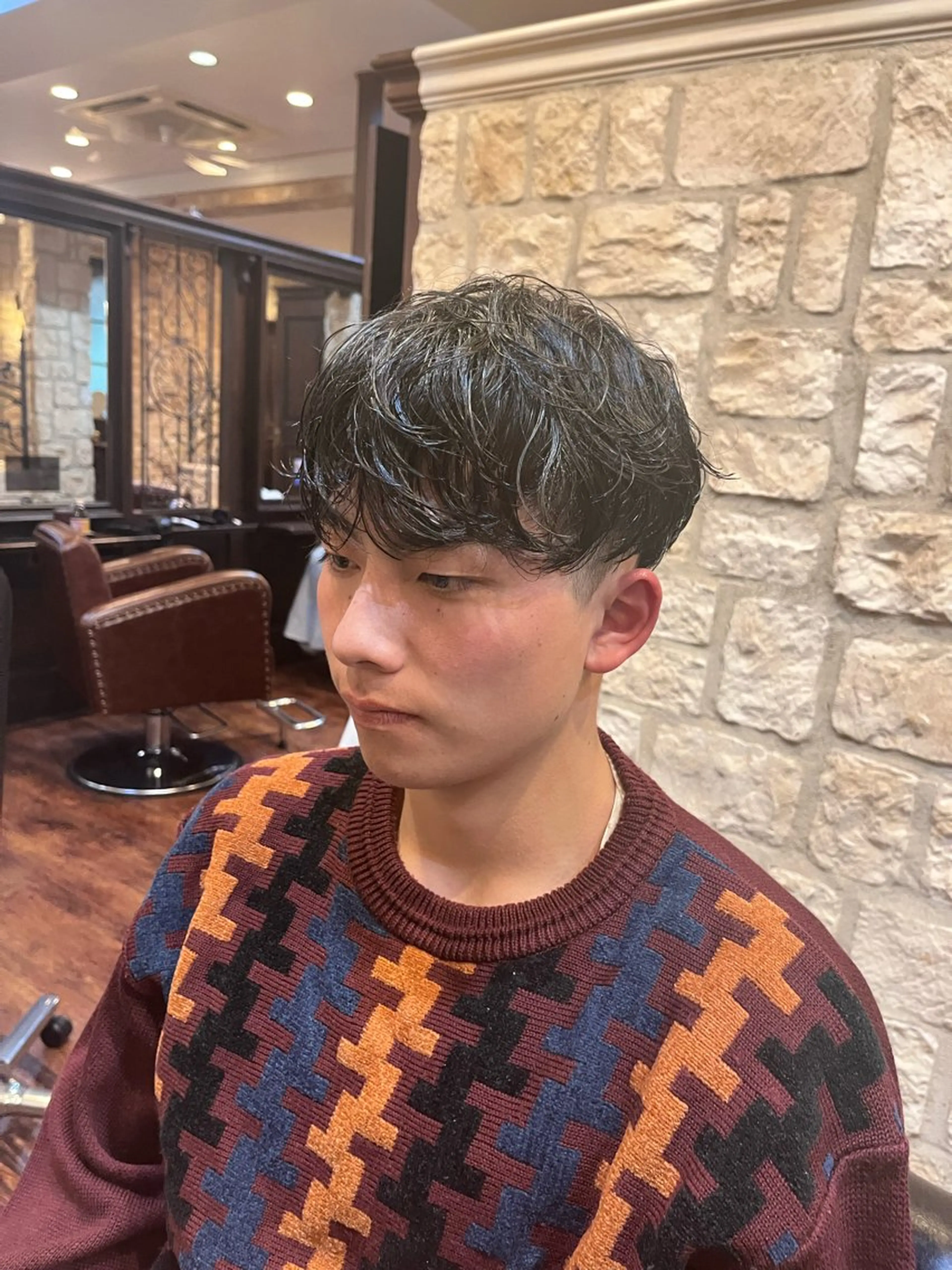 ショート パーマ カット パーマ 縮毛矯正／艶カラー アオキタイキのヘアスタイル