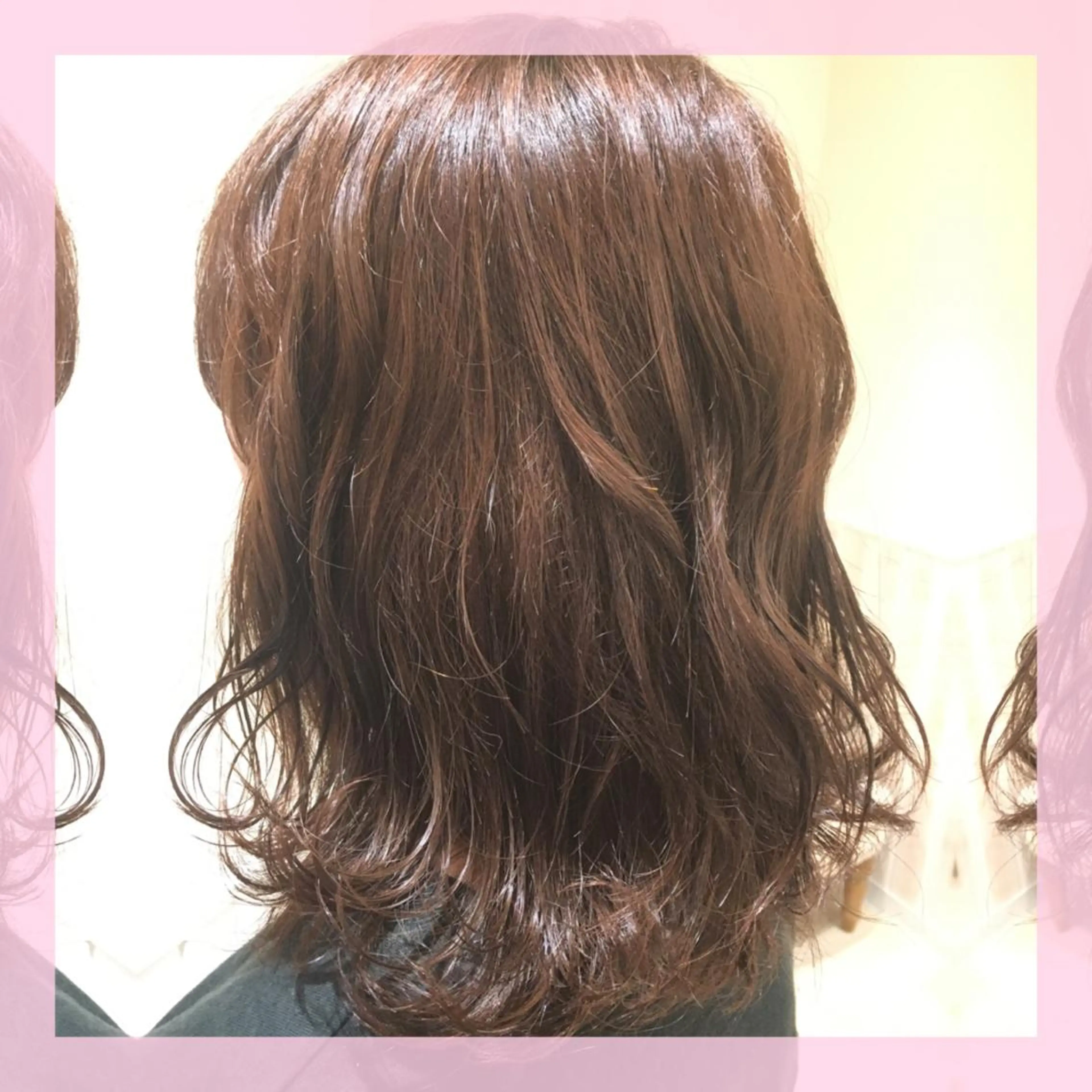 ミディアム カラー ブラウンカラー ピンクカラー ピンクブラウン カット ヘアカラー トリートメント 🍒前川 🍒のヘアスタイル