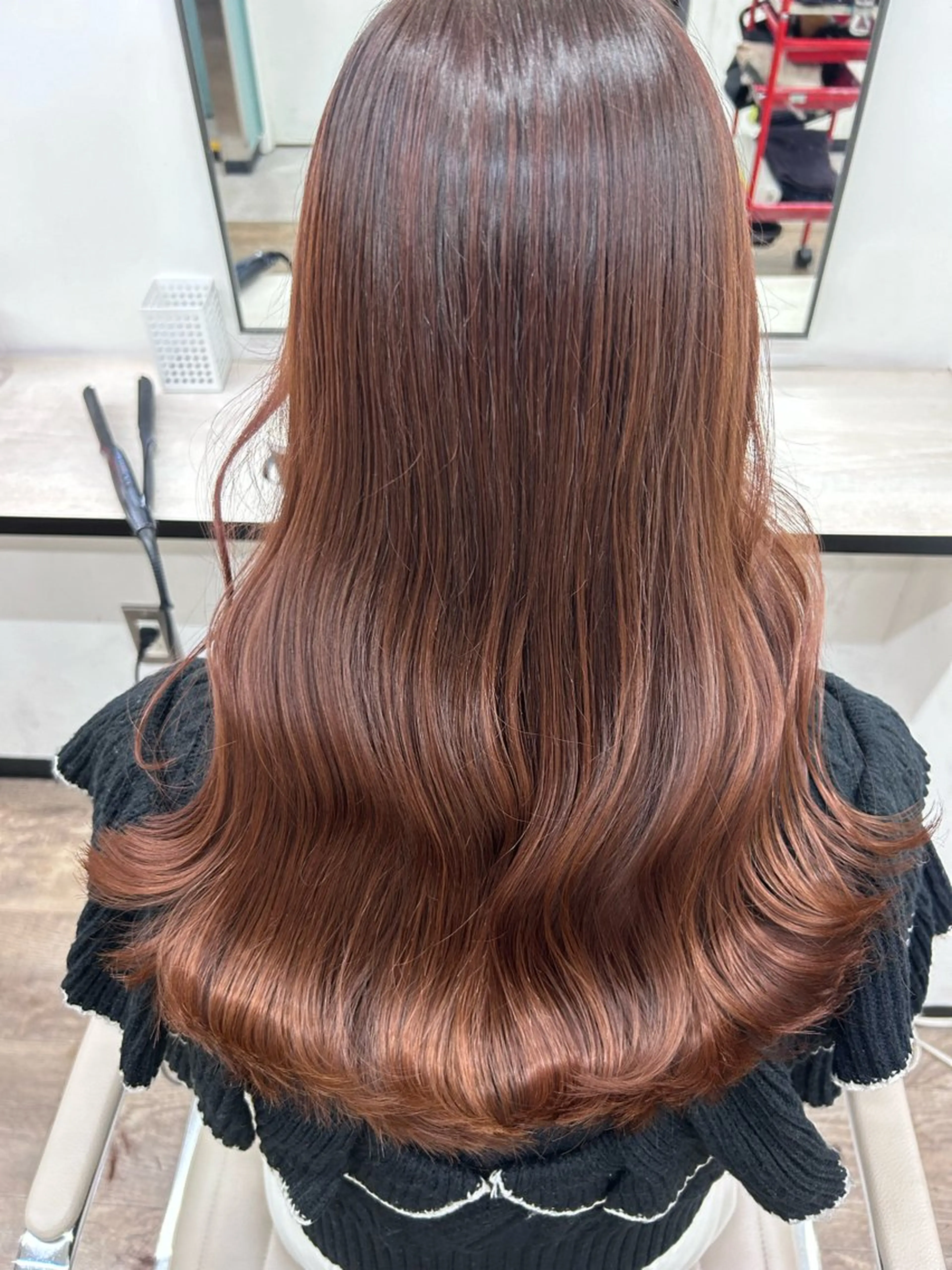 ロング カラー 毛流れパーマ/ Rukiaのヘアスタイル