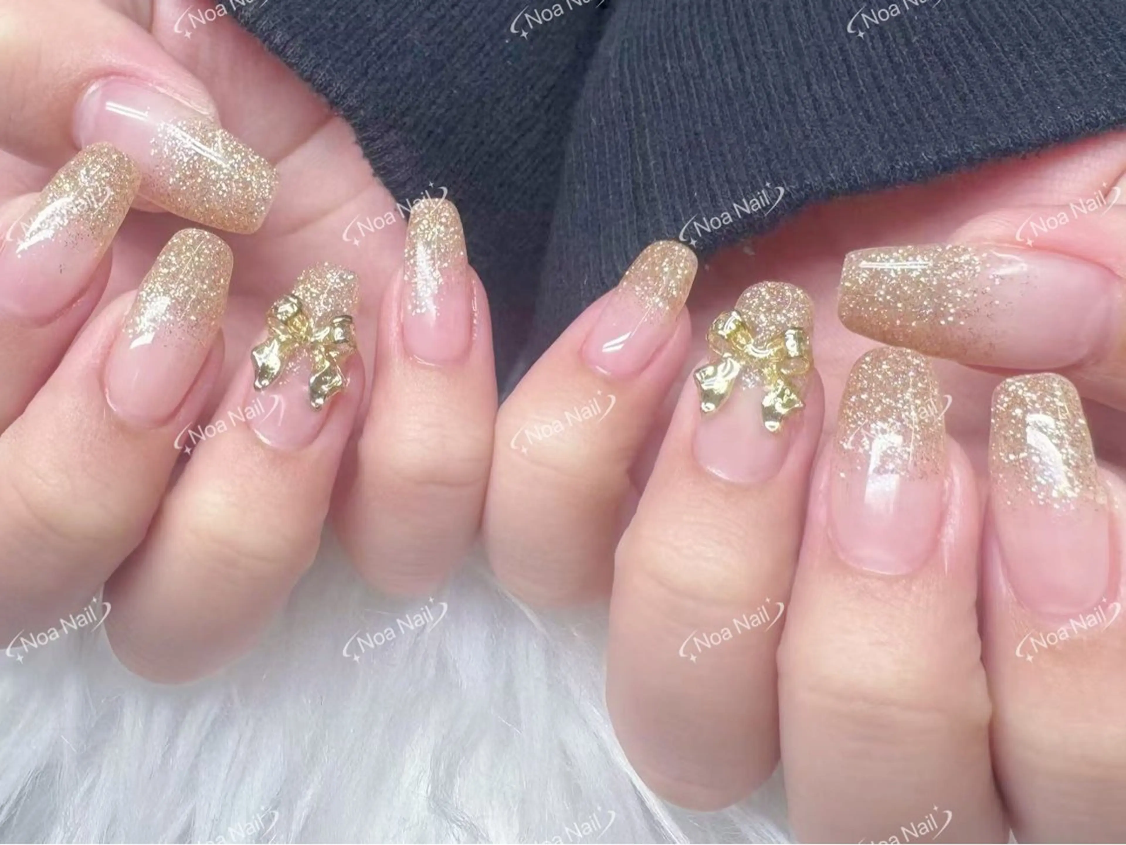 ネイル 成人式 フレンチネイル グラデーション 韓国ネイル マグネットネイル ハンドネイル Noa Nailのネイルデザイン