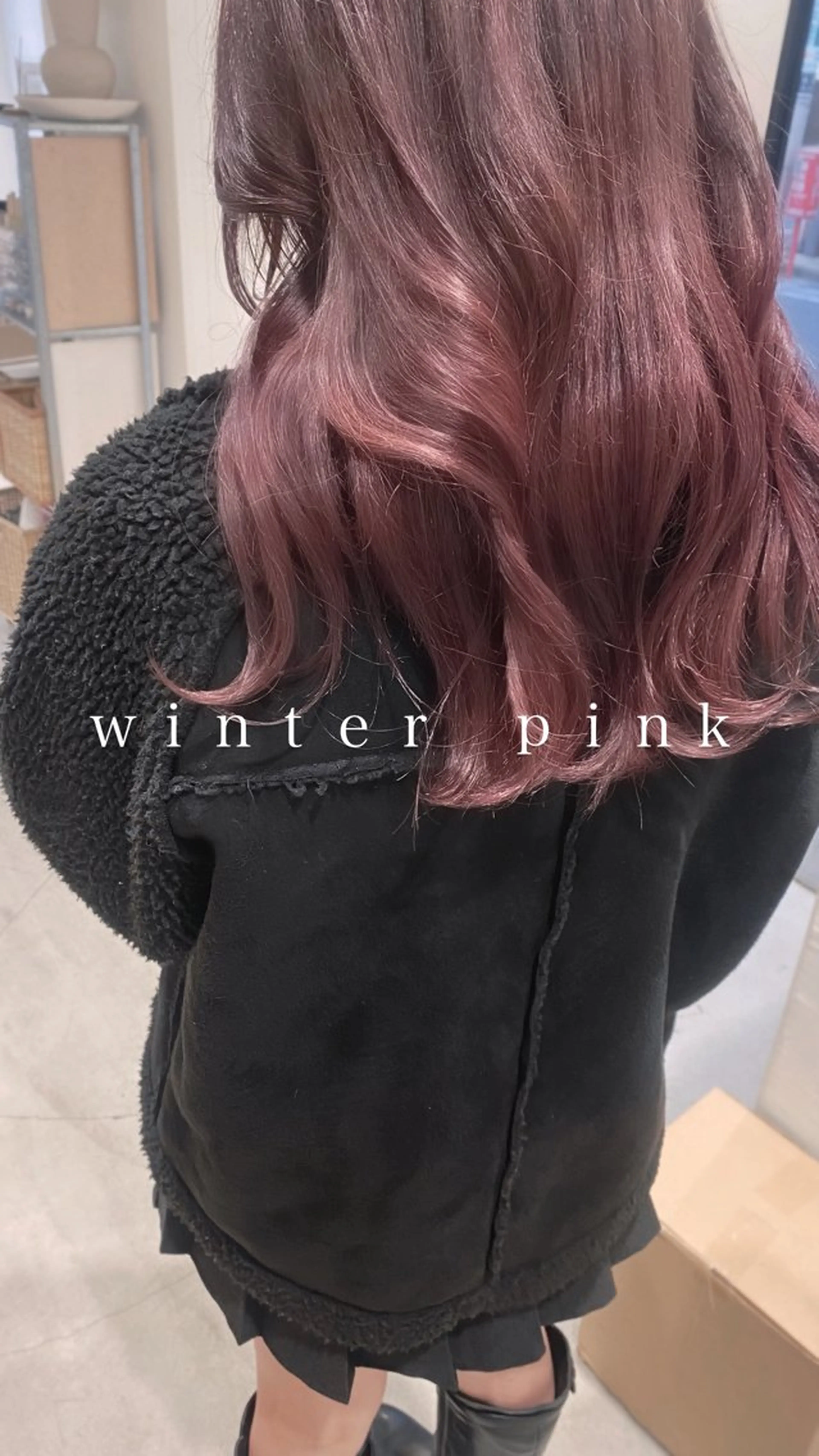 セミロング カラー ブラウンカラー ピンクカラー ピンクブラウン hair shioのヘアスタイル