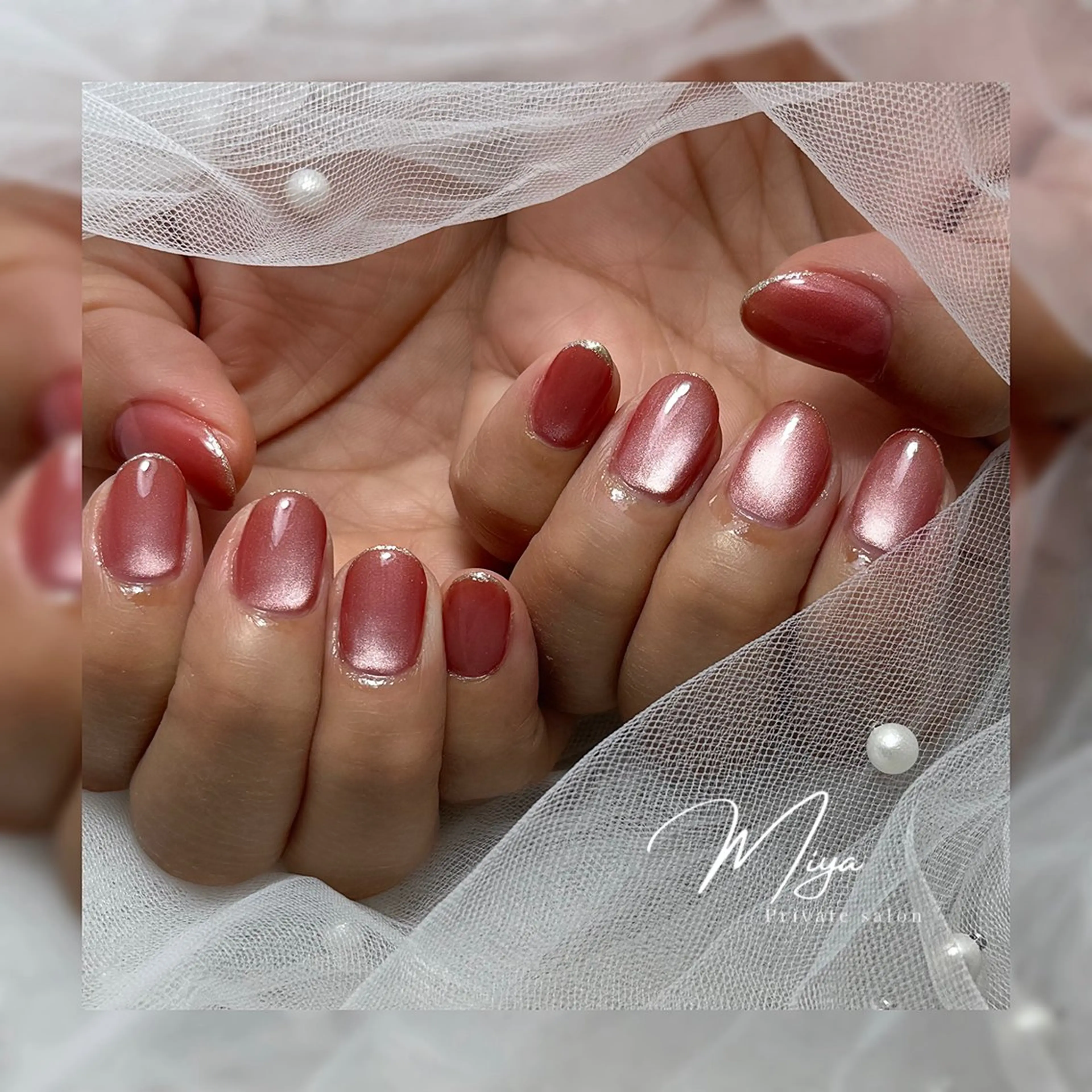 ネイル 氷ネイル・うるうるネイル マグネットネイル ハンドネイル private salon MIYAのネイルデザイン