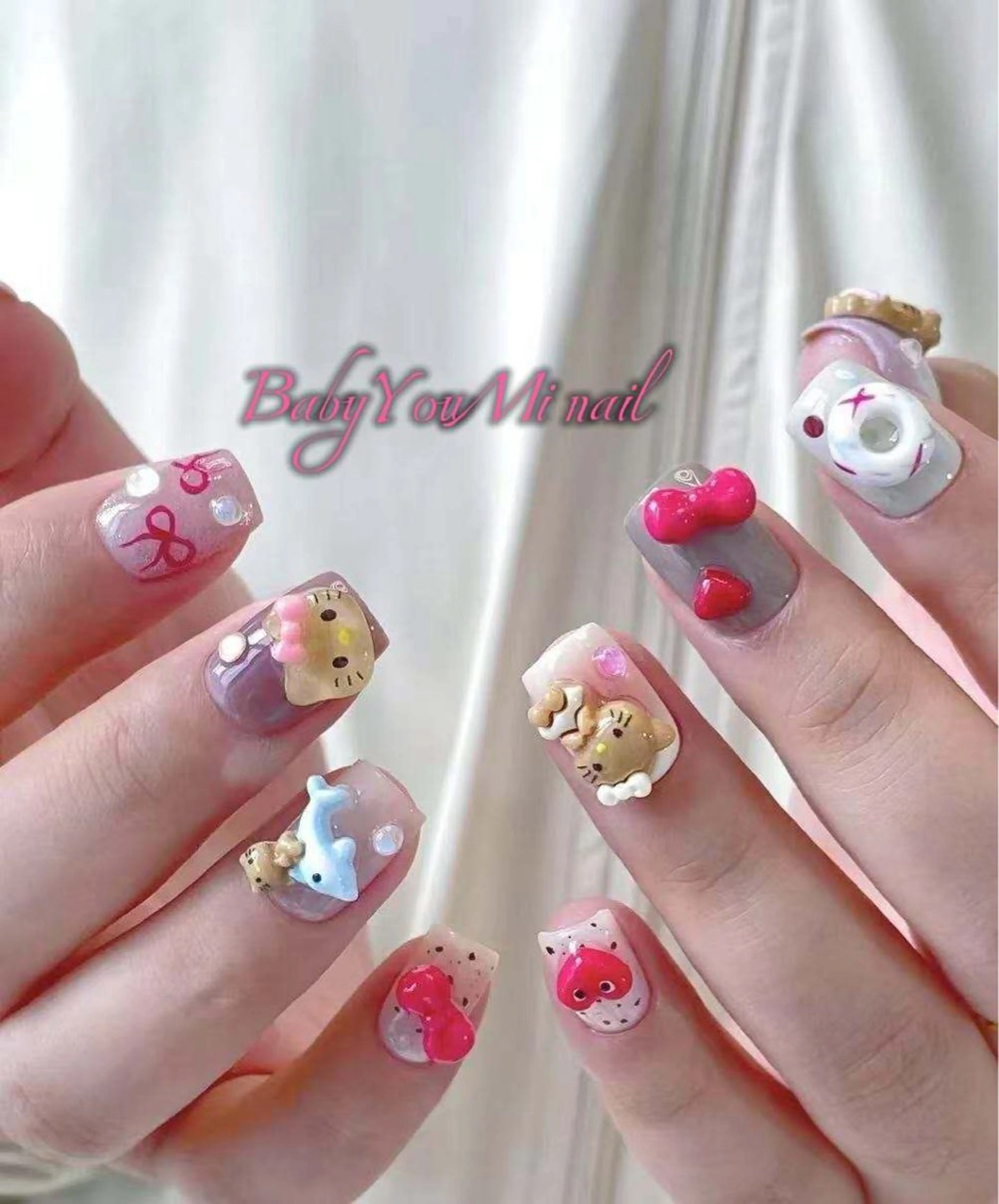 ネイル オーロラネイル フラワーネイル フットネイル フレンチネイル ジェルネイル ハンドネイル BabyYouMi nailのネイルデザイン