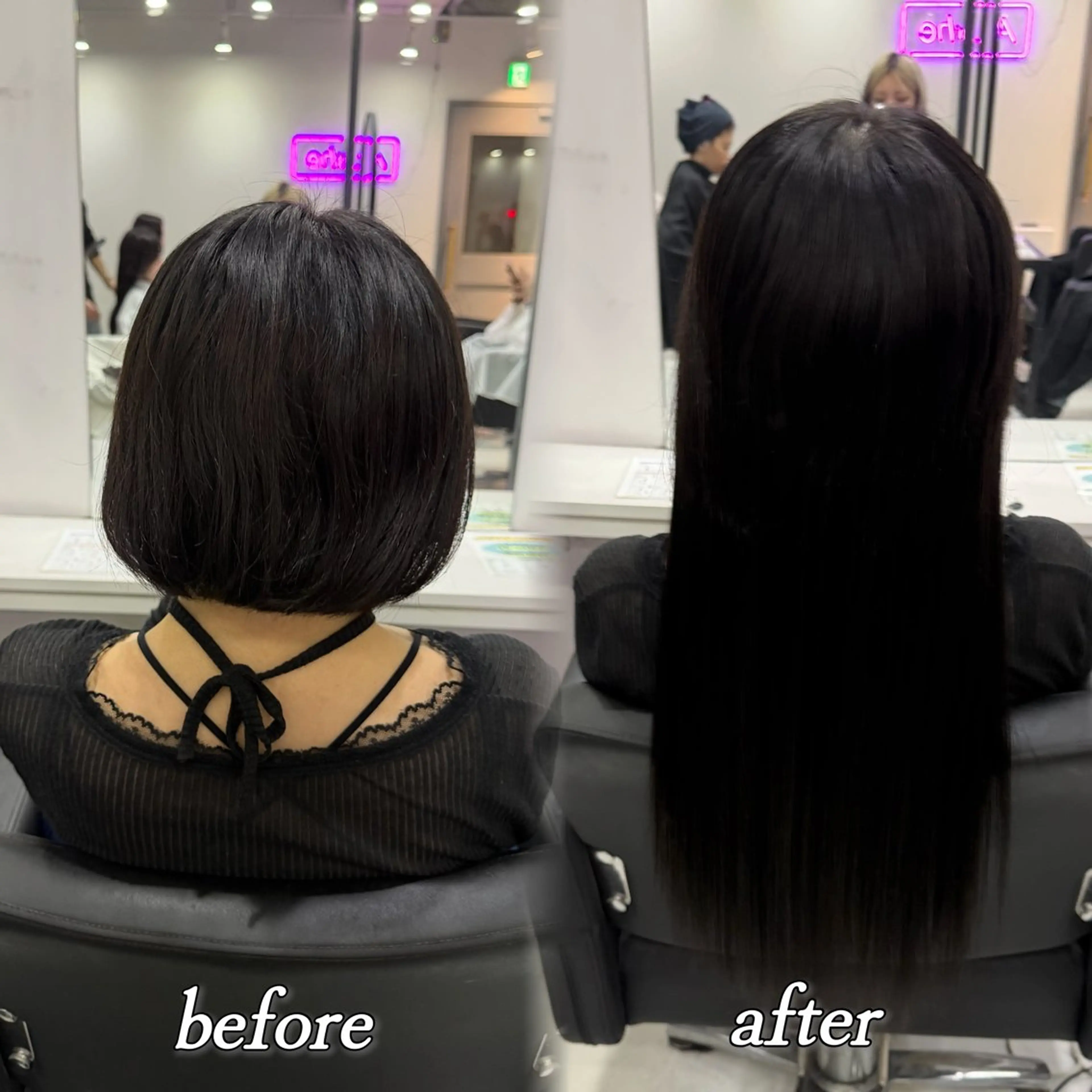 ミディアム エクステ 🦋REISA🦋 エクステ×ハイトーンのヘアスタイル