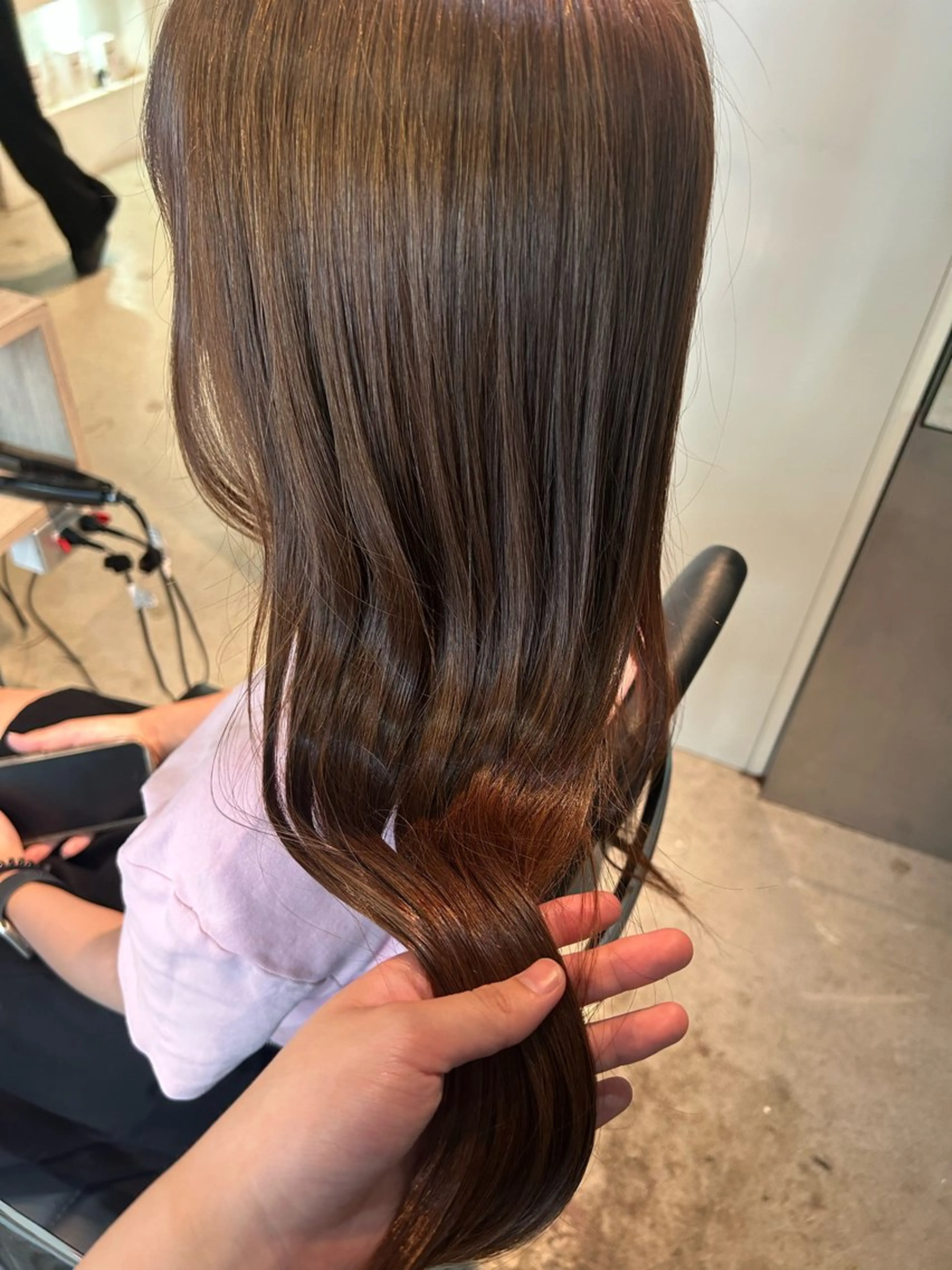 ロング カラー ブリーチ 縮毛矯正 ヘッドスパ 千葉 ほのかのヘアスタイル