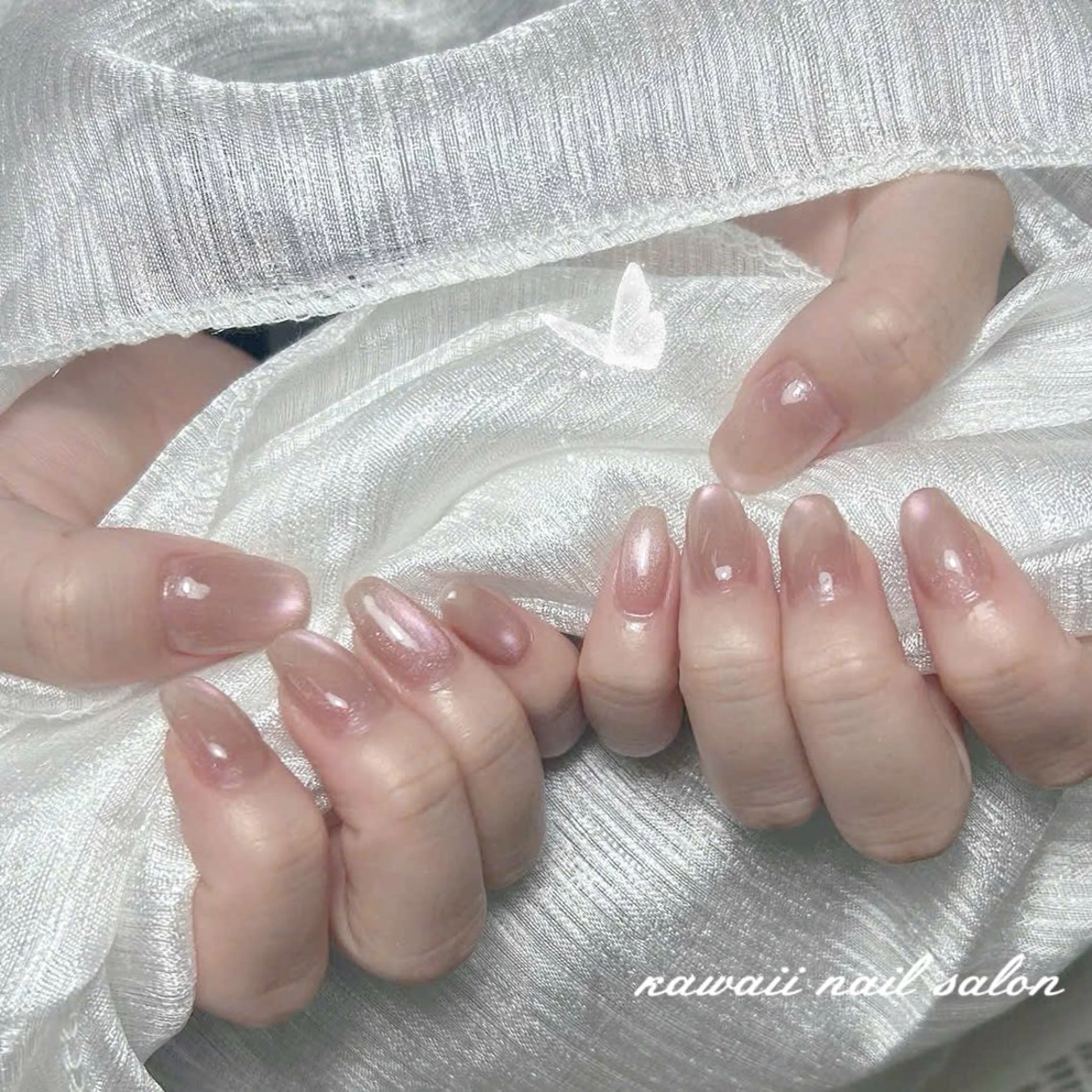 ネイル チークネイル ドット フレンチネイル 韓国ネイル レース Kawaii Nail Salonのネイルデザイン