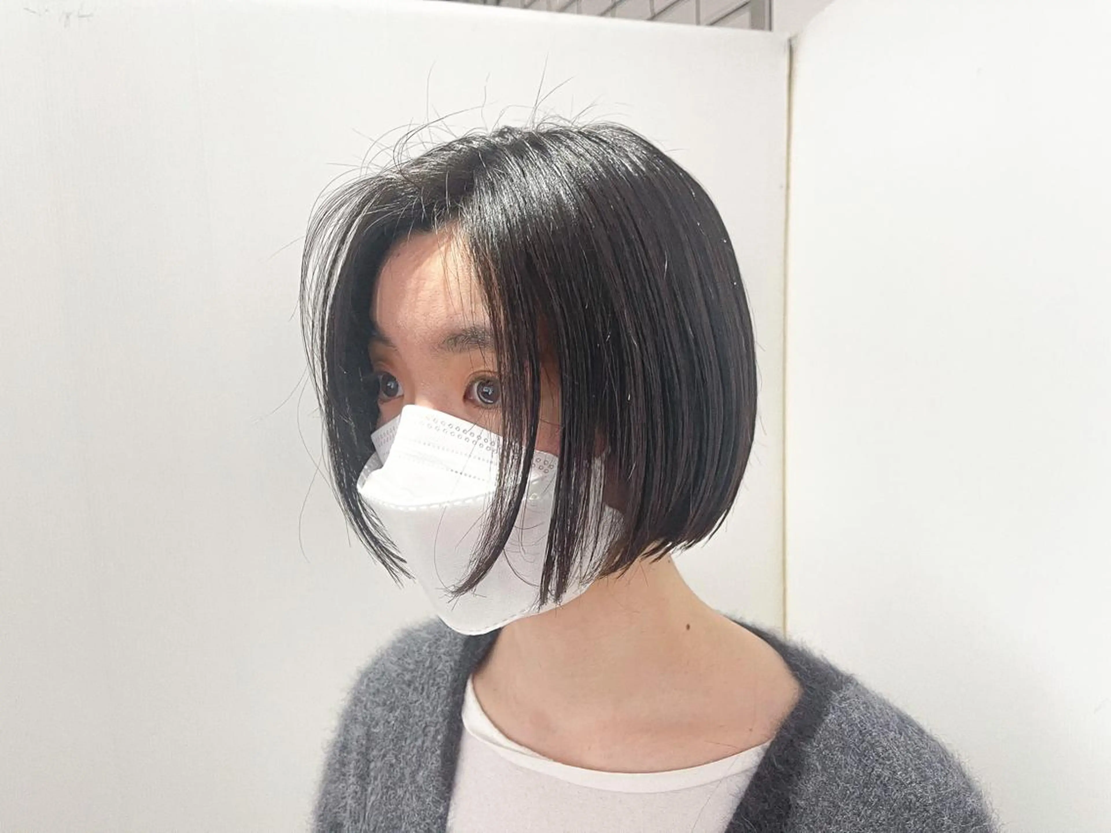 ショート 切りっぱなしボブ ボブ 中東 真子のヘアスタイル