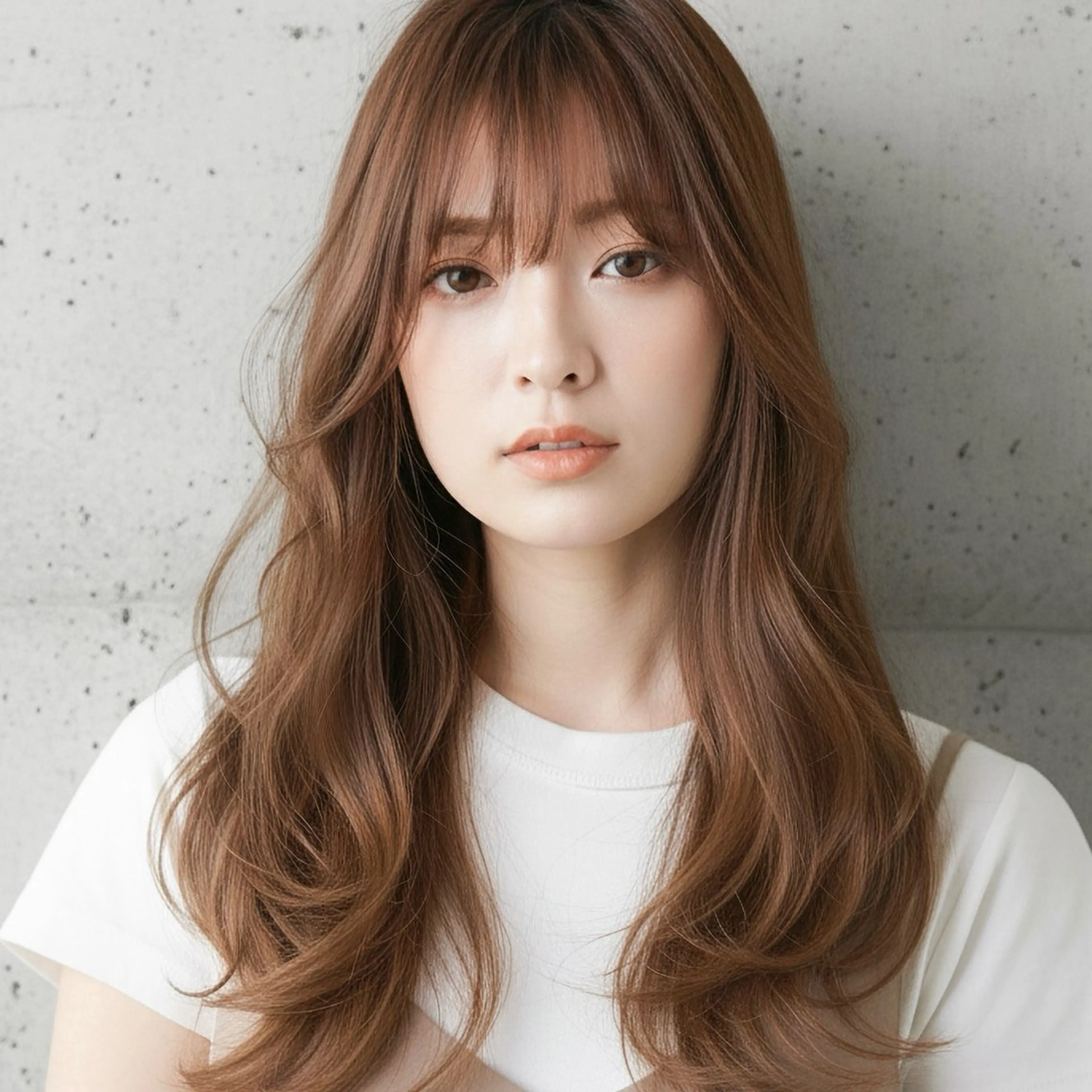 セミロング カット ヘアカラー ハッシュカット 田窪珠妃のヘアスタイル