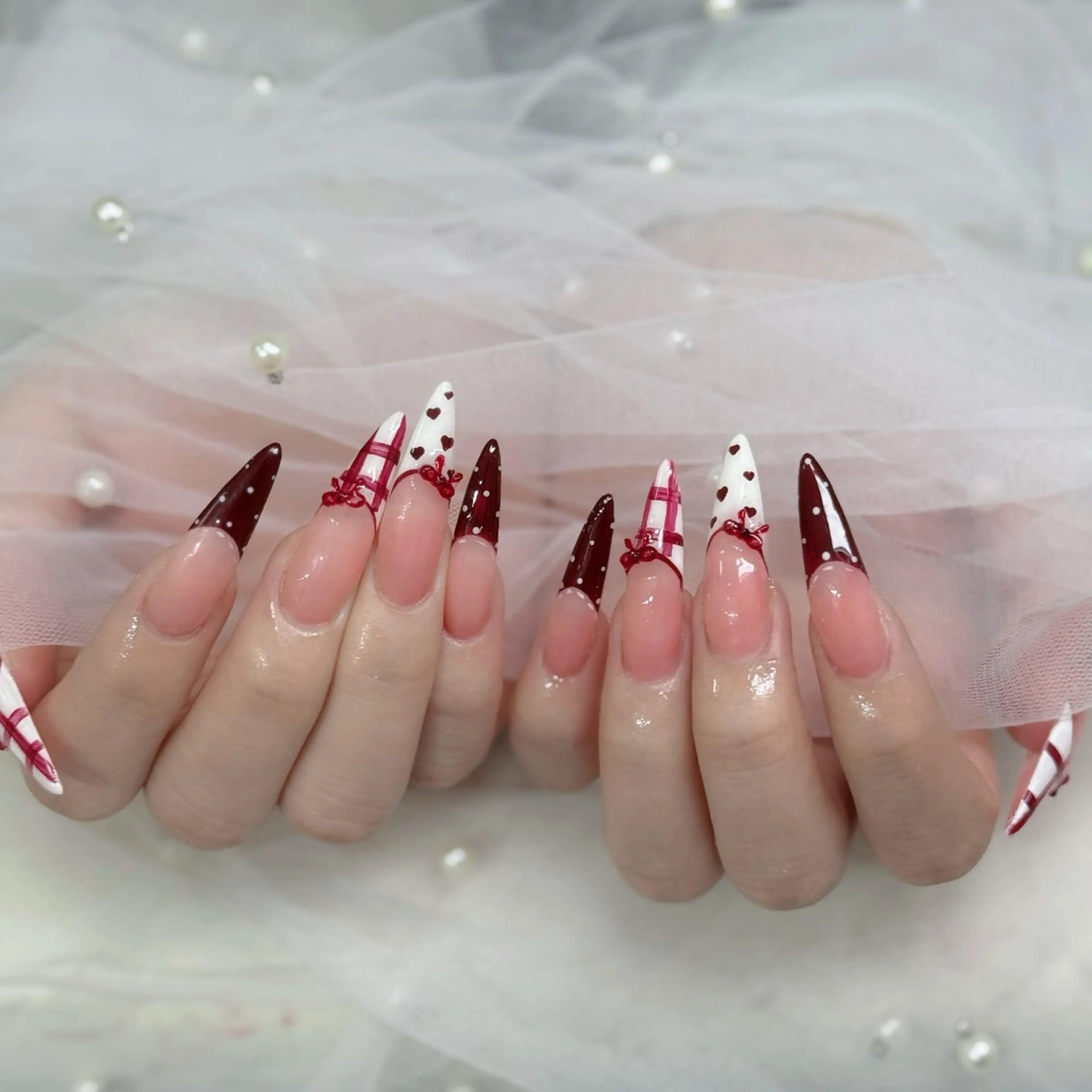 ネイル フットネイル フレンチネイル グラデーション 韓国ネイル ロングネイル ハンドネイル Hani Nail Salonのネイルデザイン