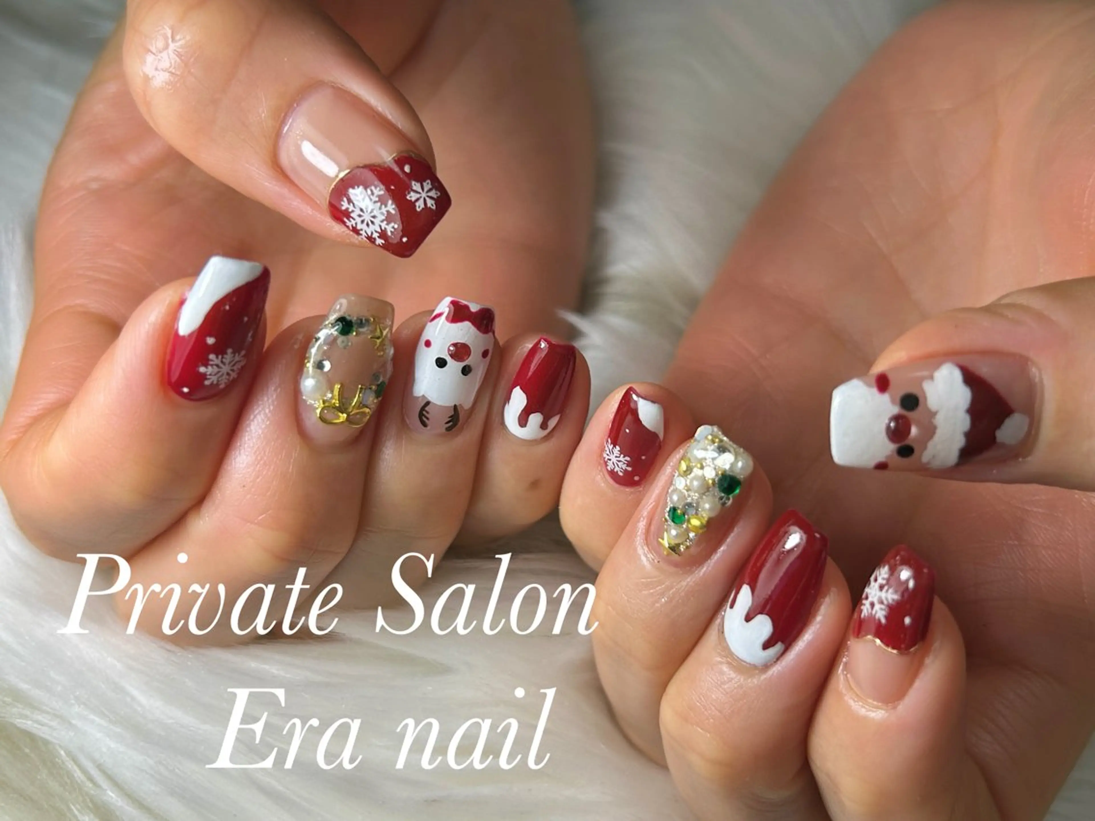 ネイル 冬ネイル クリスマス ハンドネイル Era nailのネイルデザイン