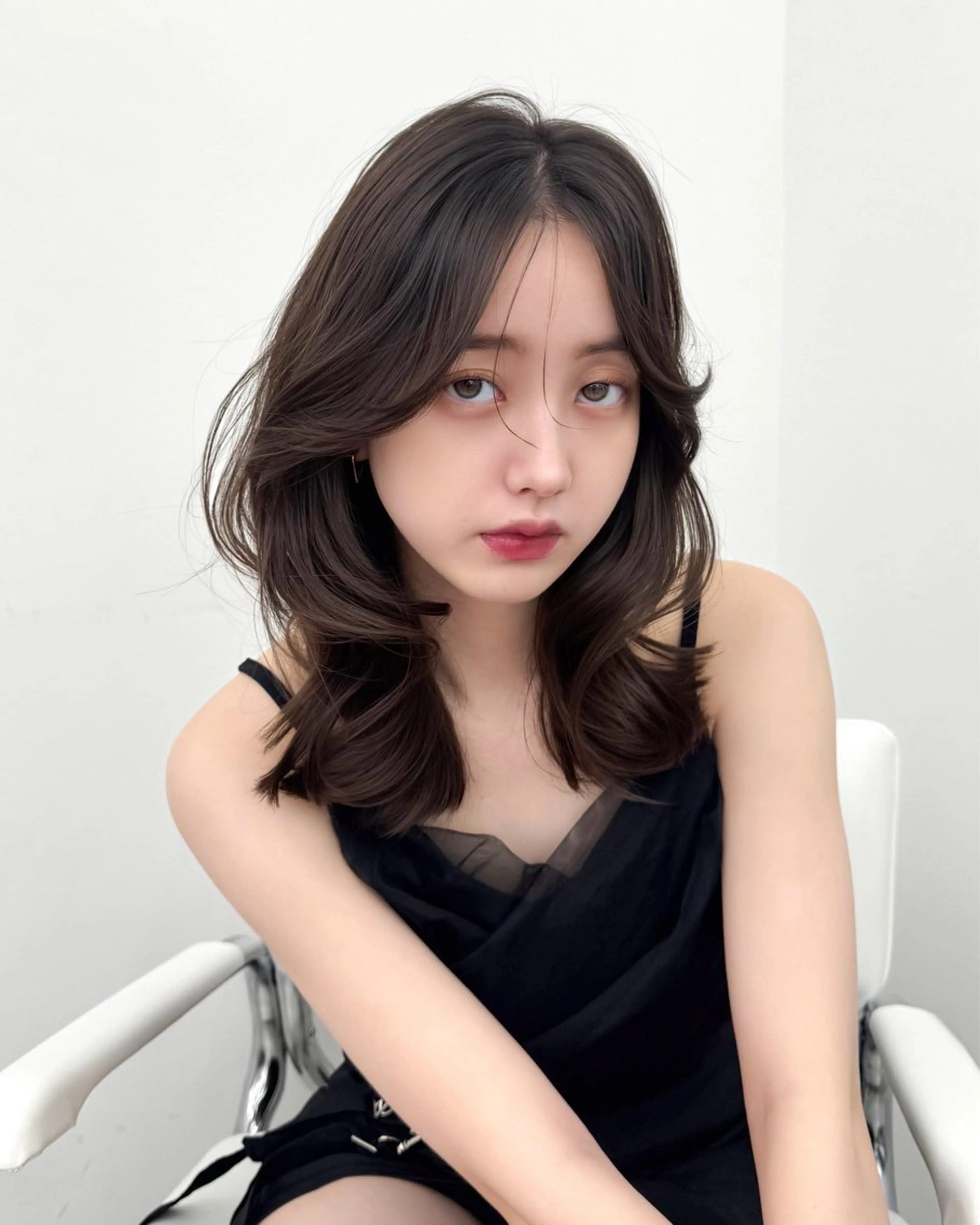 ミディアム カラー 韓国ヘア　紗希 🦋のヘアスタイル