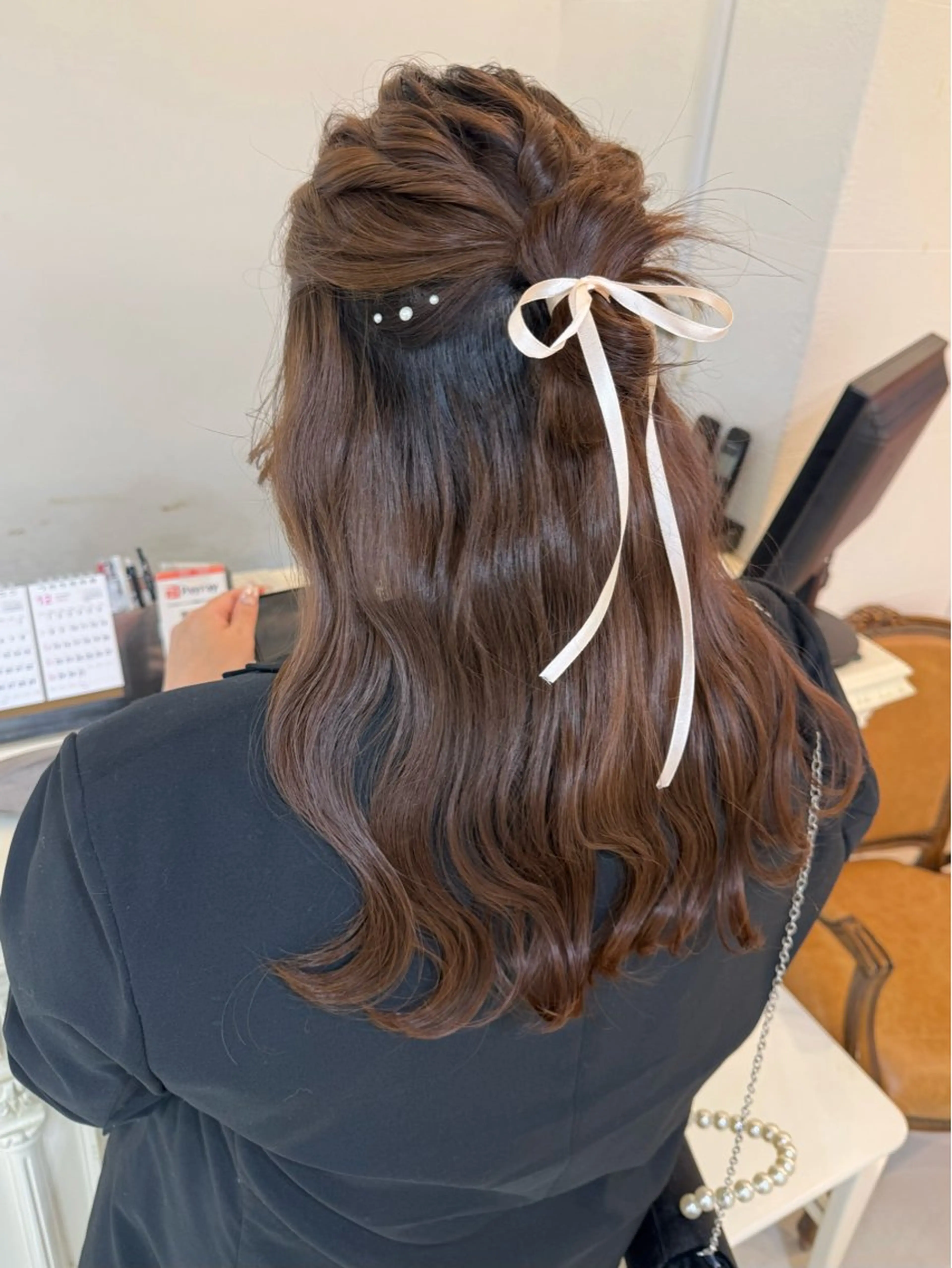 セミロング ヘアアレンジ ハーフアップ ヘアセット 透明感カラー🫧ヘア セット🫧松本菜月の眉毛・アイブロウイメージ