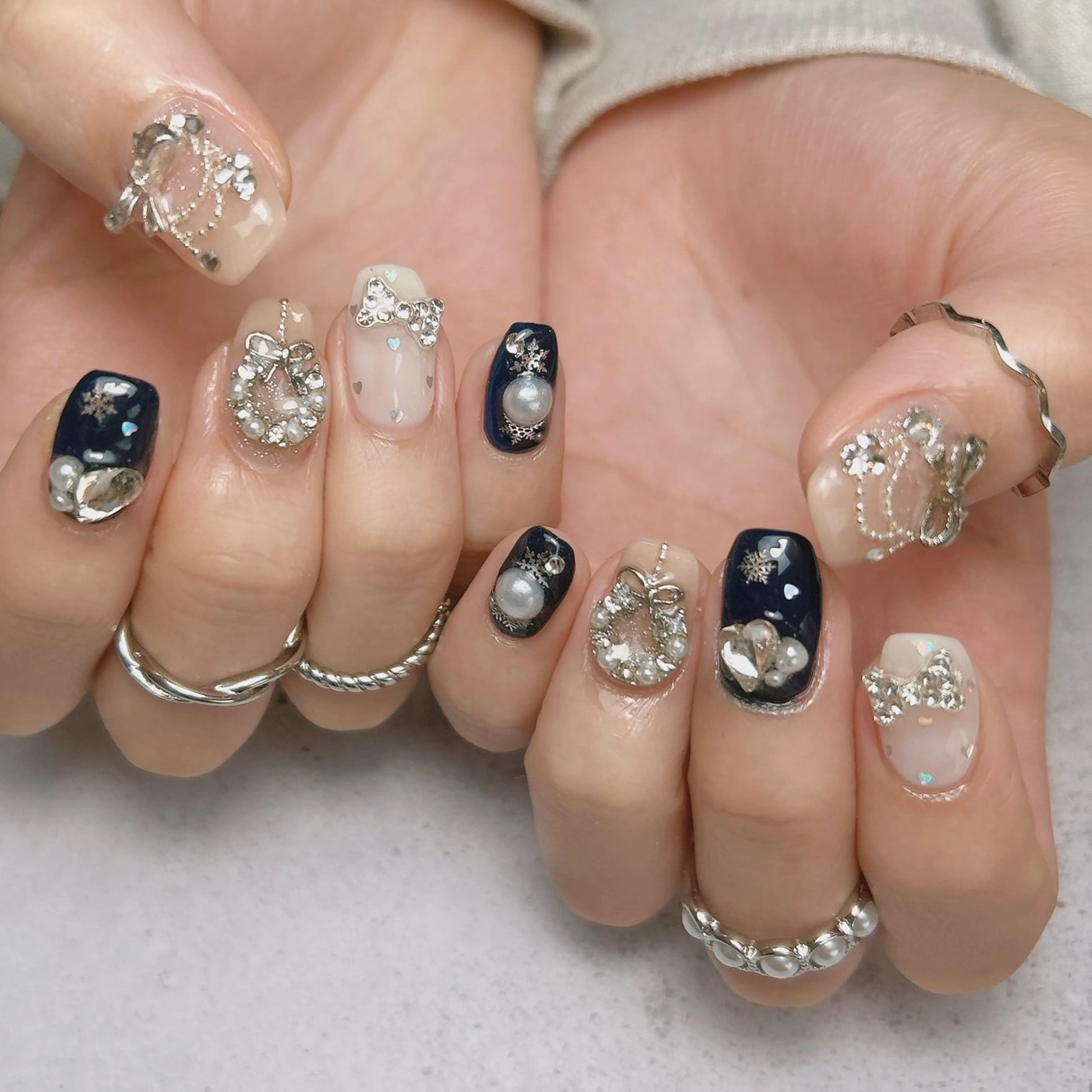 ネイル 冬ネイル クリスマス ハンドネイル junna 金山.東別院.上前津のネイルデザイン