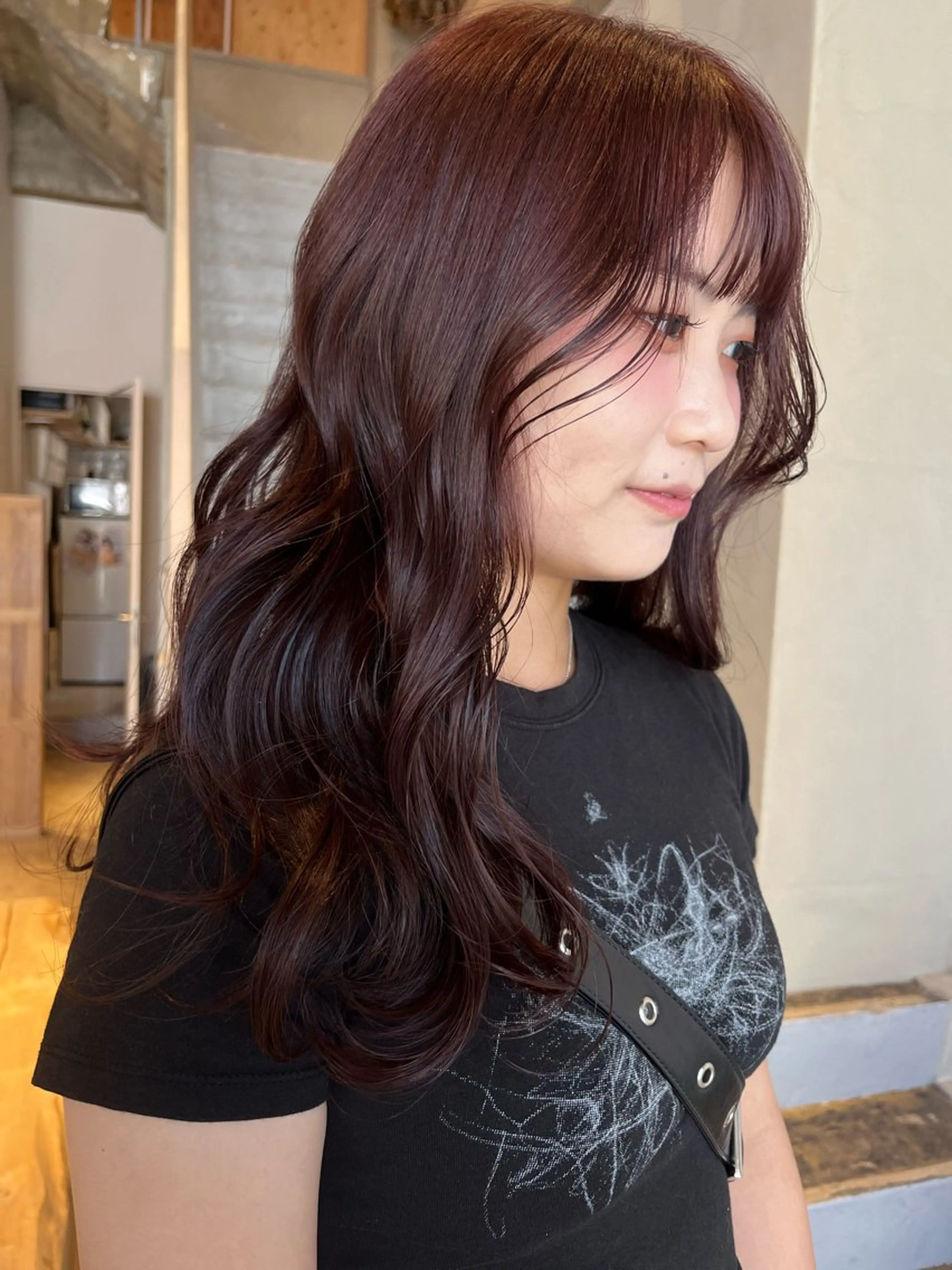 ロング カラー 藤井 美歩/赤髪のヘアスタイル