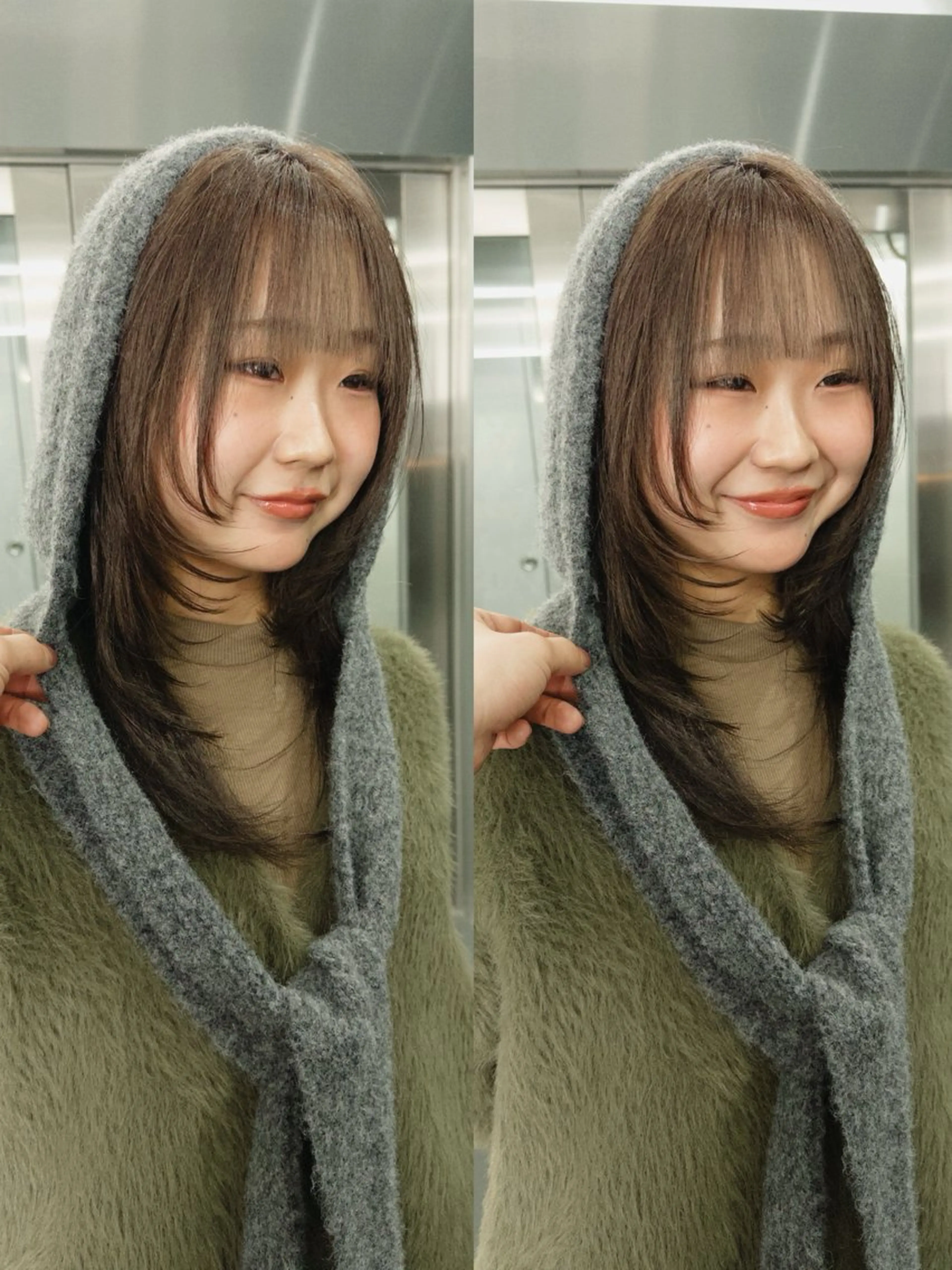 セミロング カラー ヘアカラー トリートメント ケアブリーチ特化✨/ 艶カラー/エクステのヘアスタイル