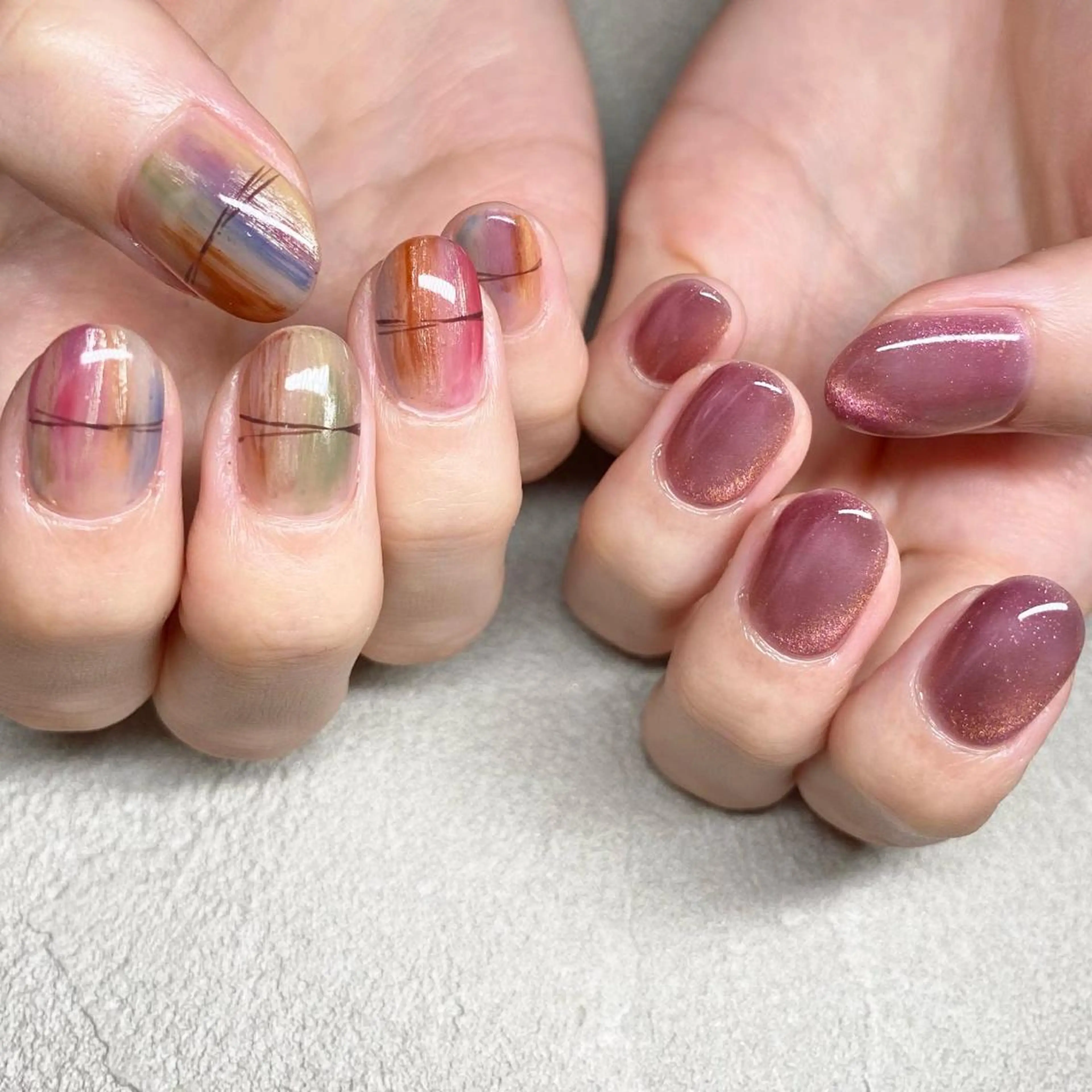 ネイル アートネイル ニュアンスネイル 冬ネイル ハンドネイル 山田 貴子のネイルデザイン