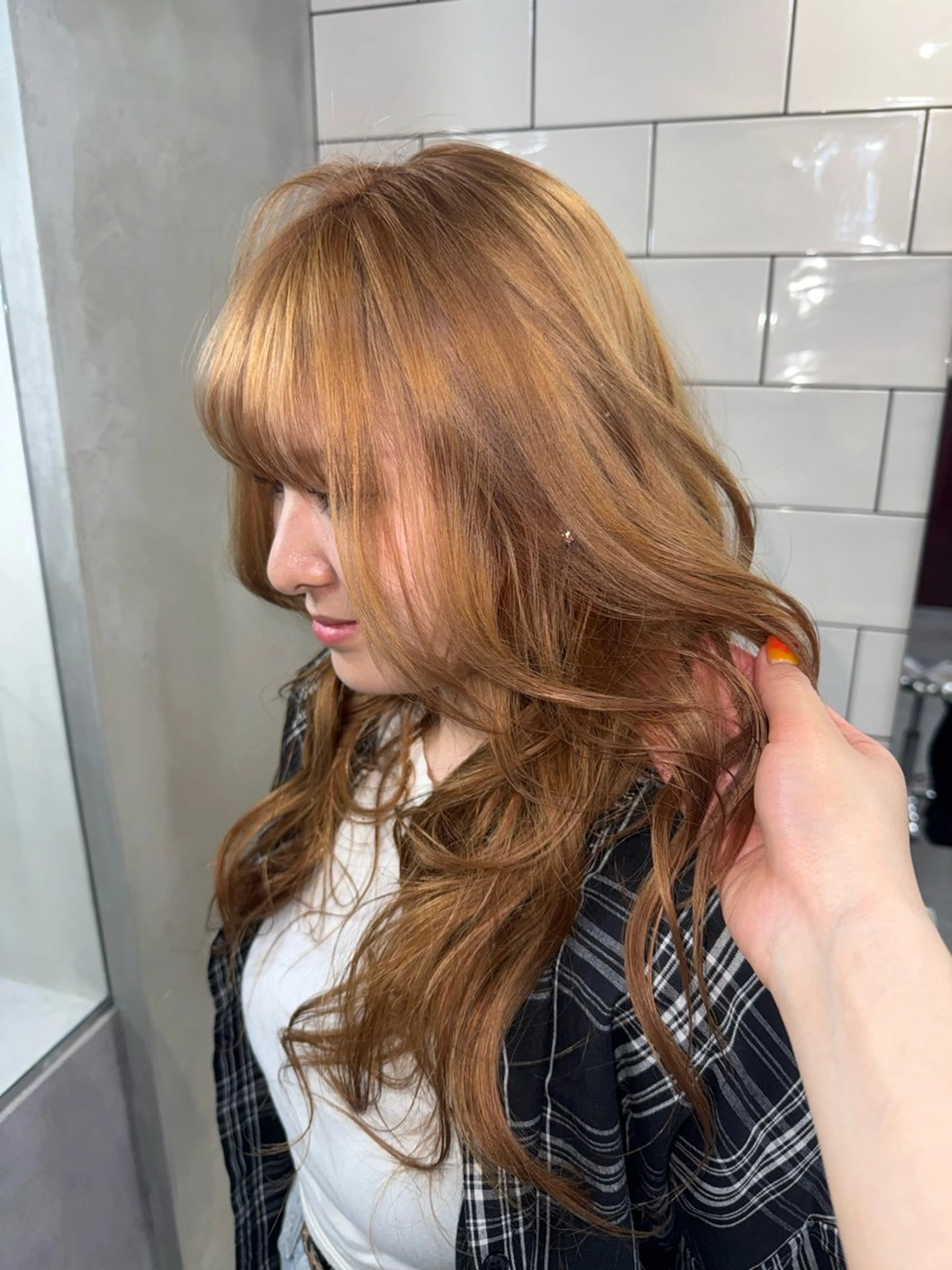 ロング カット ヘアカラー 海外レイヤー/ ブロンドKazuhaのヘアスタイル