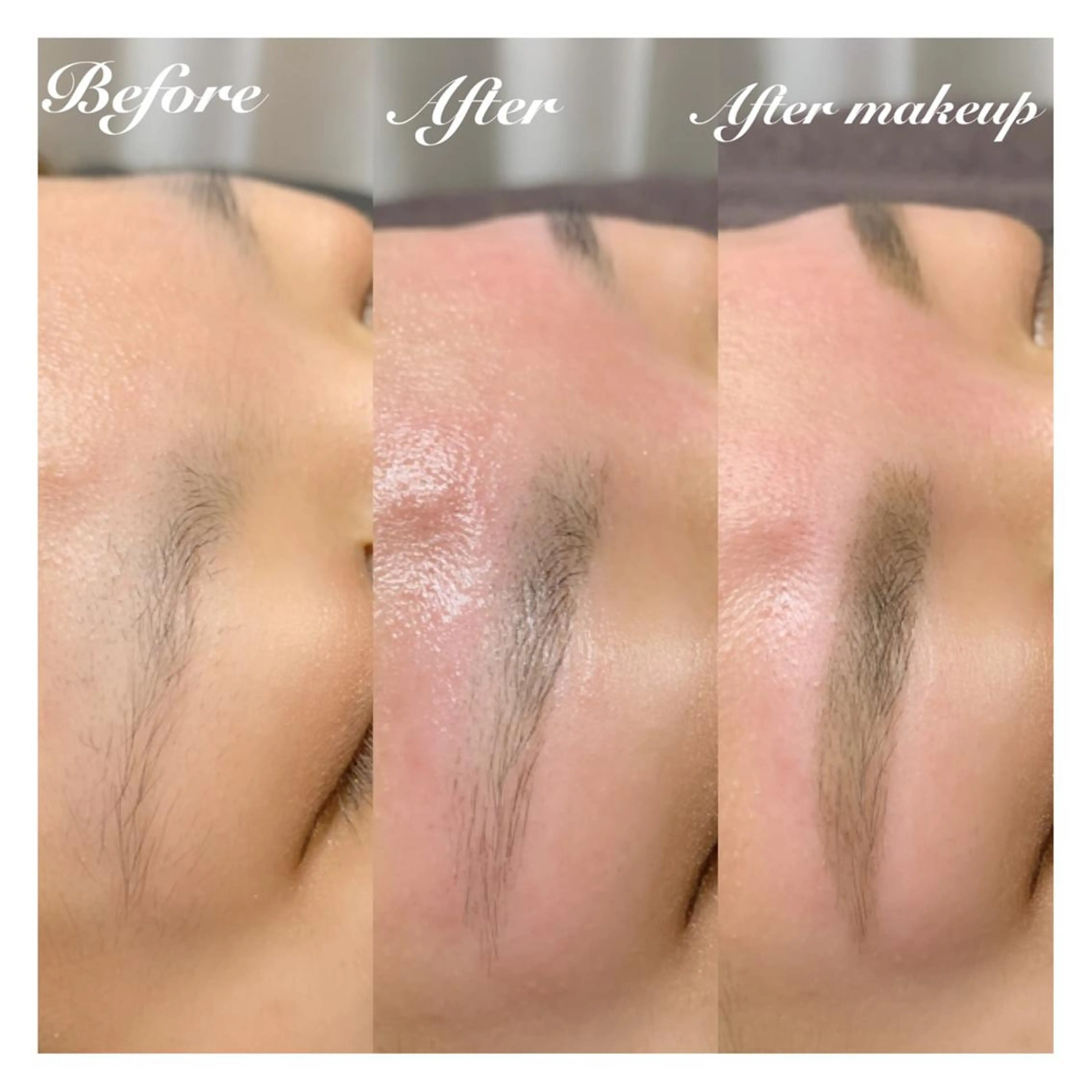 アイブロウケア(wax脱毛)+アイブロウメイク仕上げ ブリーチ込みの写真