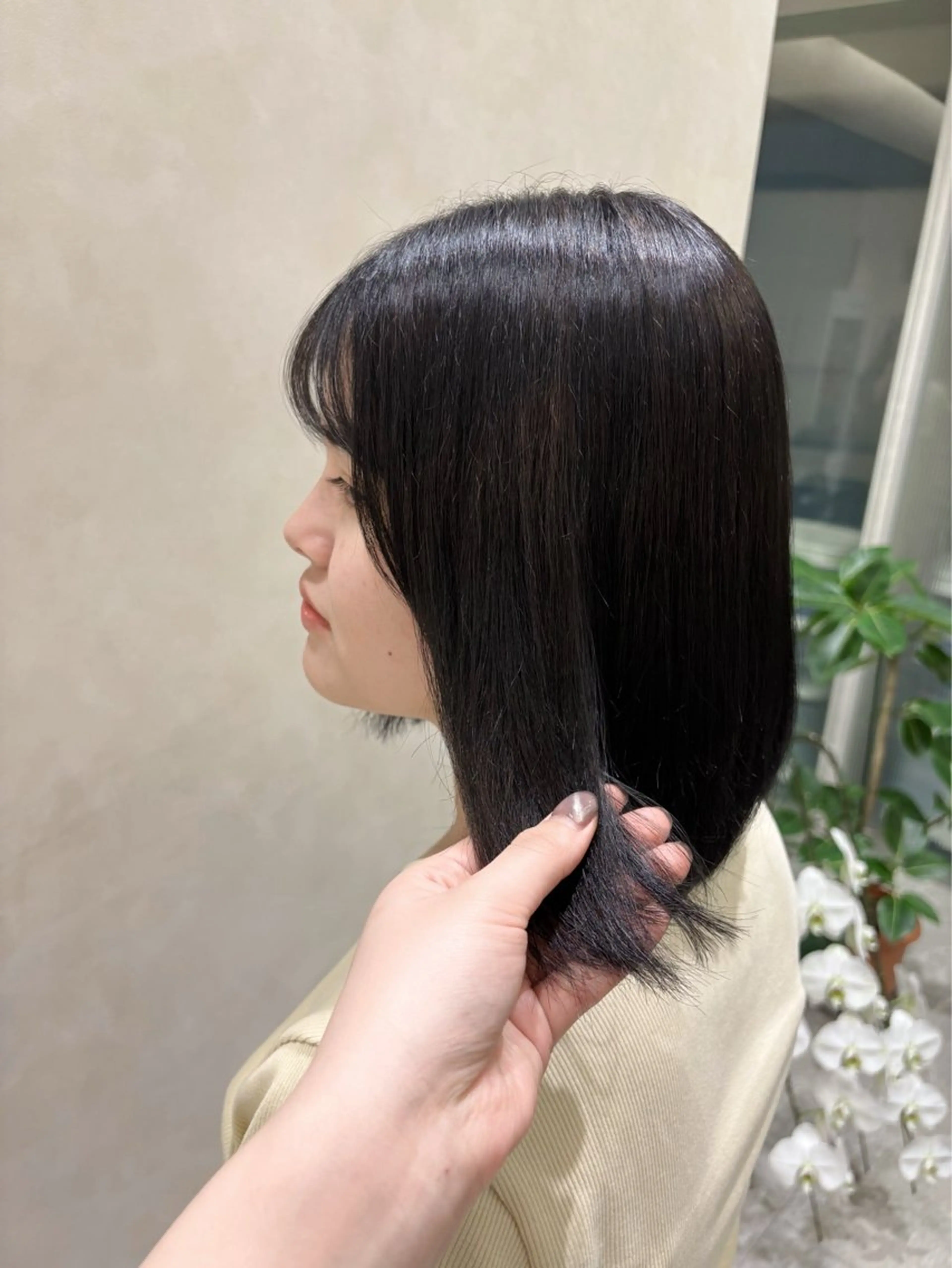 ショート カラー 黒髪 透明感カラー SAAYA/板橋/ モデル募集中🎀のヘアスタイル