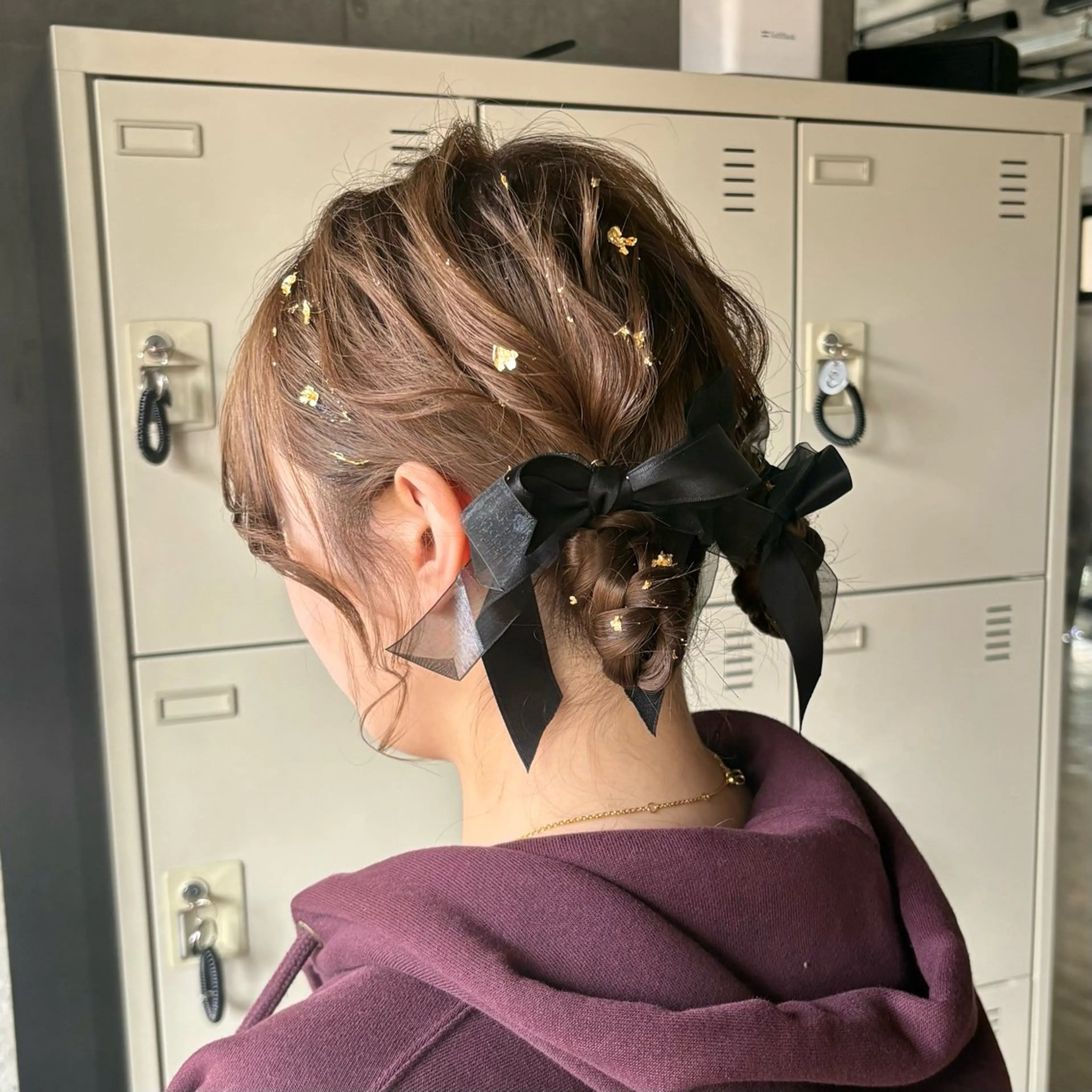 セミロング ヘアアレンジ ヘアセット うる艶/透明感カラー 🐇🤍もものヘアスタイル