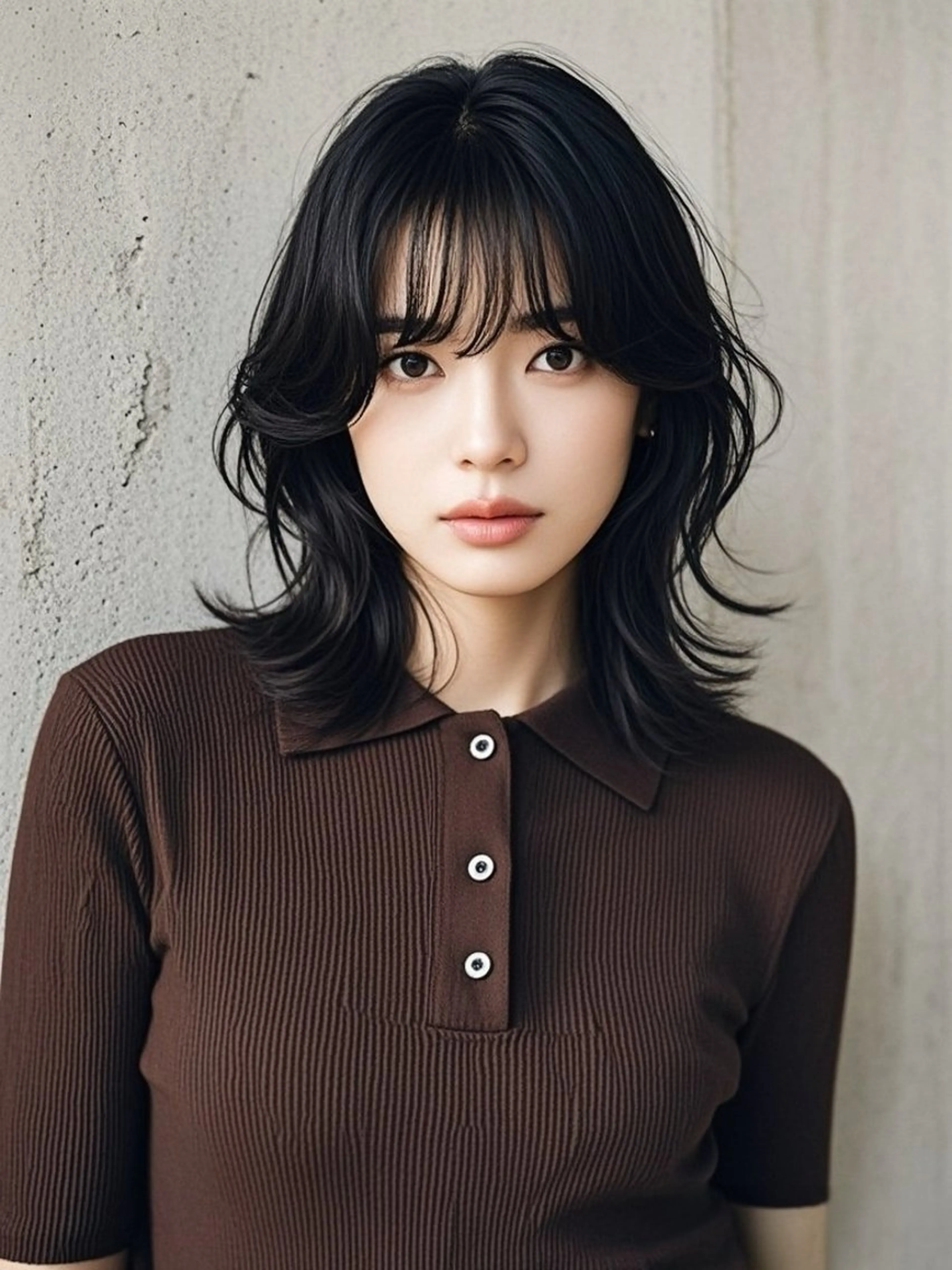 ミディアム ショートボブ ミディアムレイヤー ミディアムパーマ アッシュ ボブ カット ヘアカラー ウルフカット 811 大阪梅田 ウルフのヘアスタイル