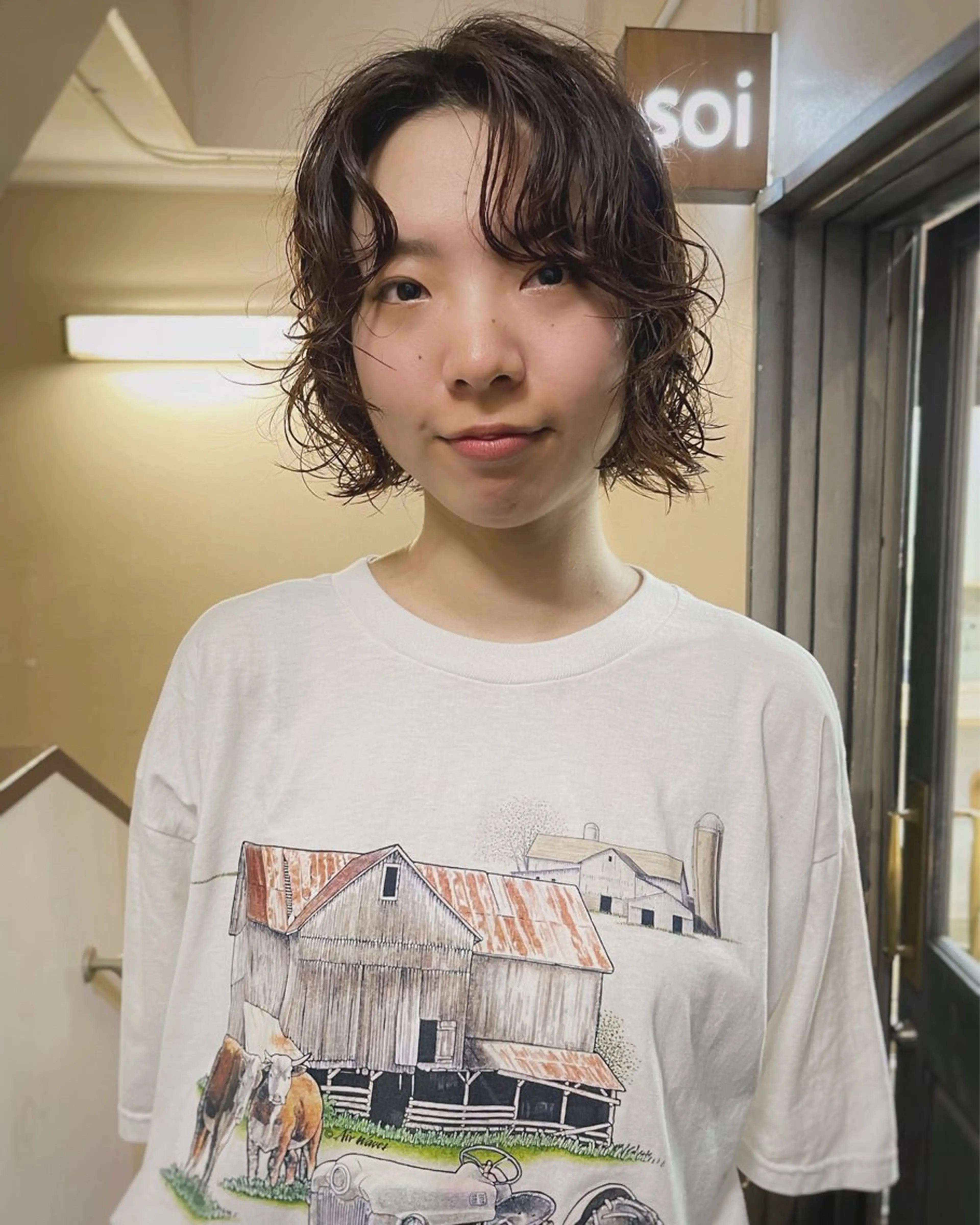 ミディアム パーマ ミディアムパーマ ボブ カット ヘアカラー パーマ トリートメント ヘアセット 安部佑哉/ハイトーン /レイヤー/ブリーチのヘアスタイル