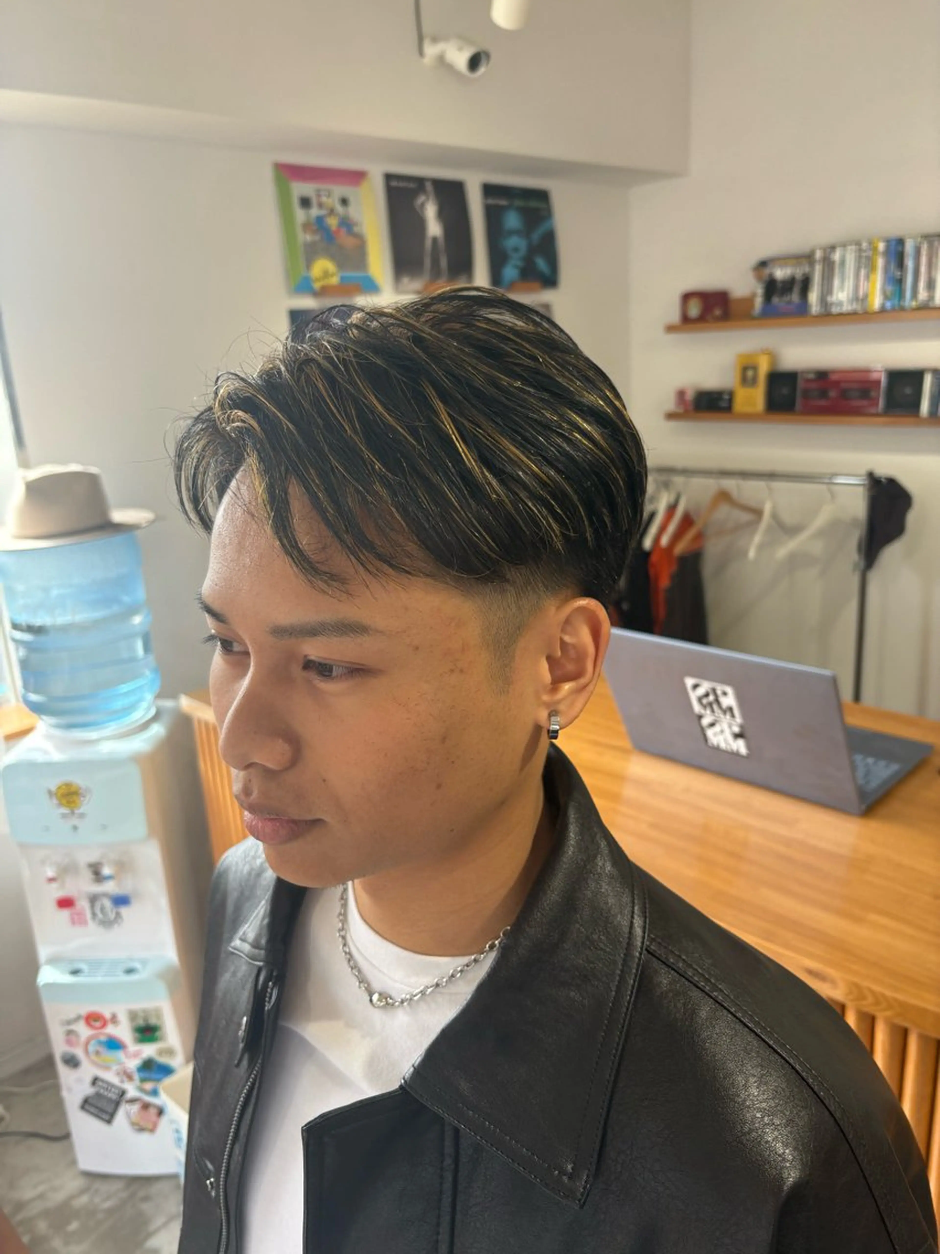 メンズ メンズハイライト ヘアカラー ノハナ💜北谷 BY MY SIDEのヘアスタイル