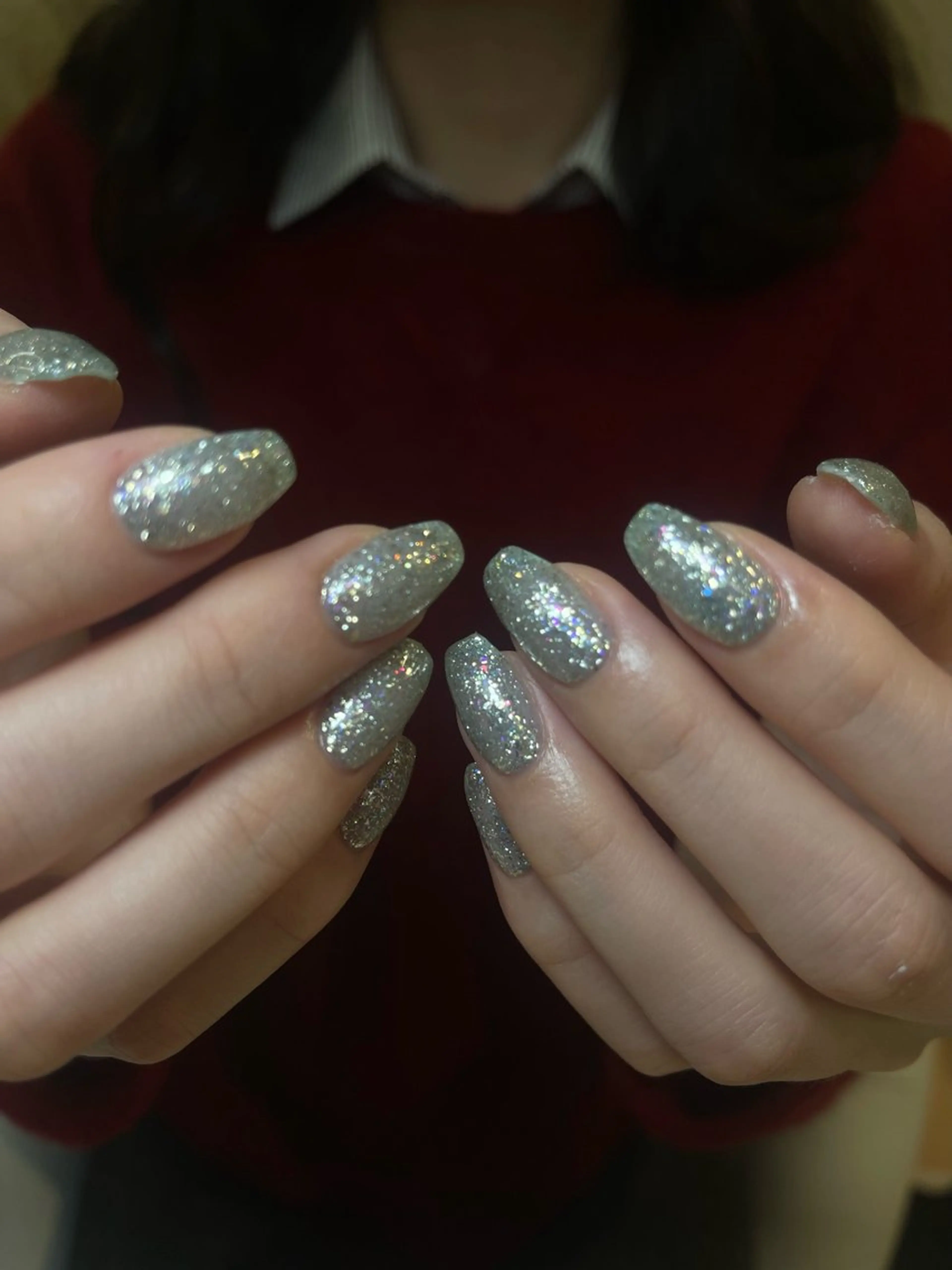 究極美フォルムラメグラor ラメワンカラー⸝꙳.⋆🩵🩷フラッシュネイルありの写真