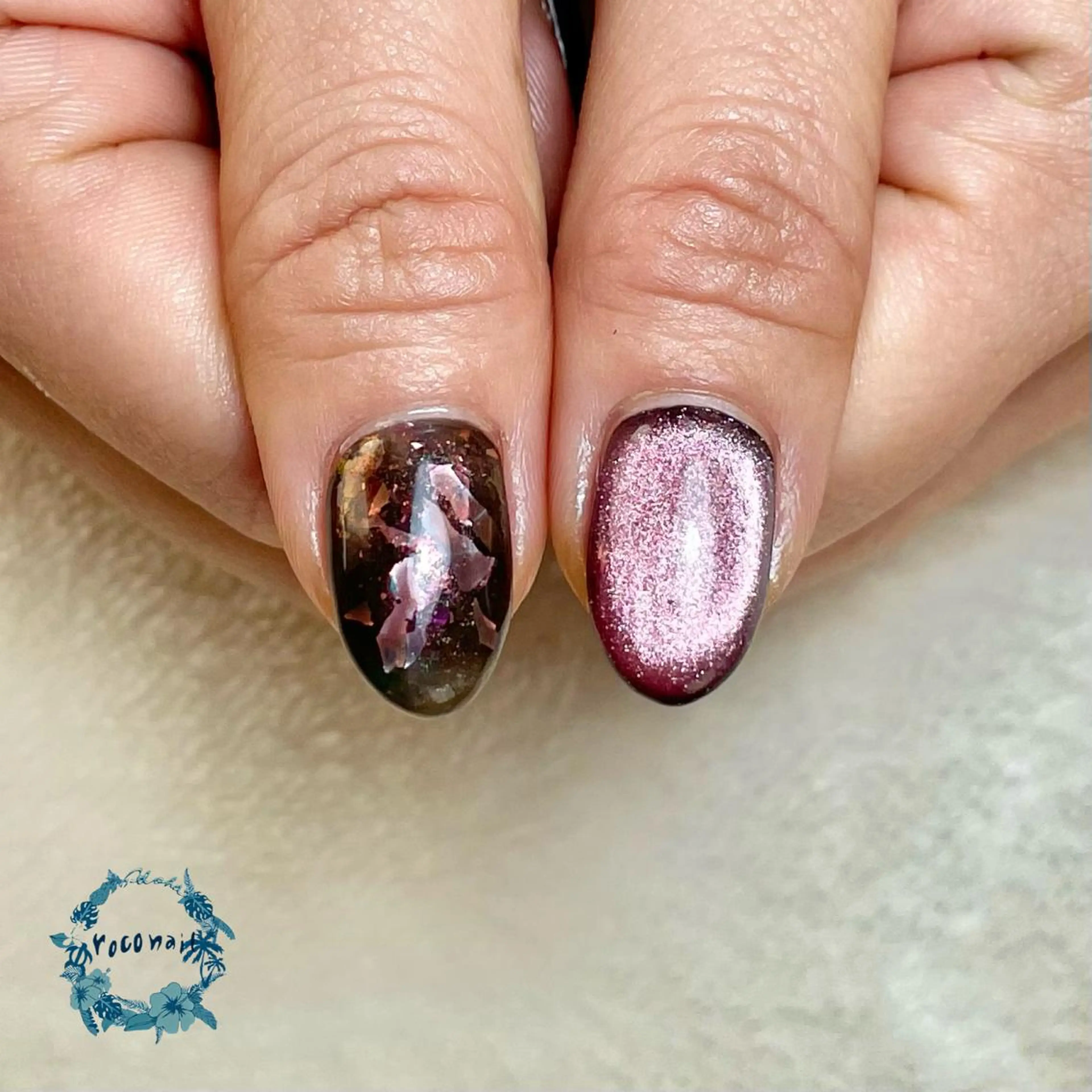 ネイル マグネットネイル ニュアンスネイル ハンドネイル roconail ヒロコのネイルデザイン