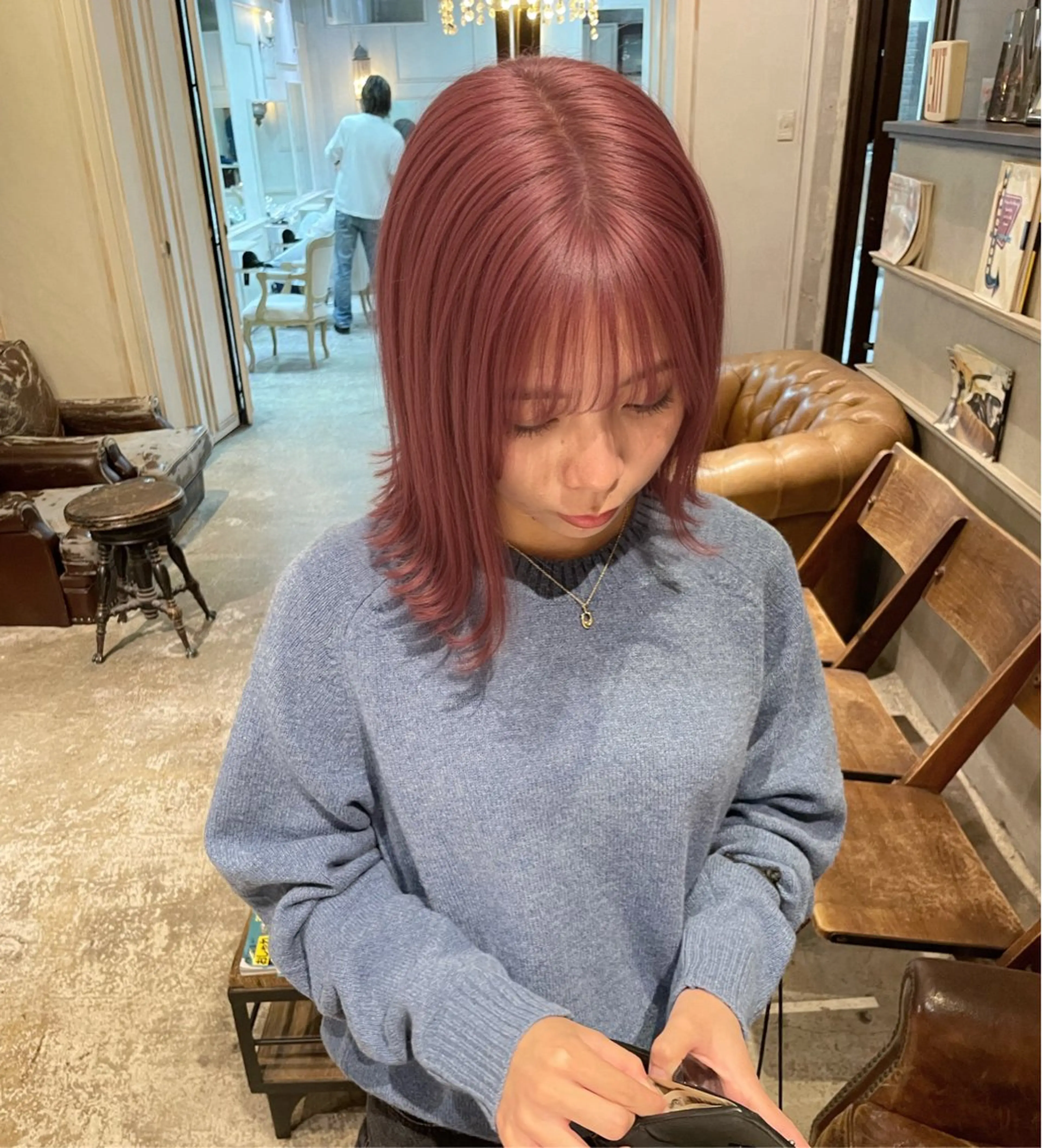 ミディアム ヘアカラー トリートメント RUKA 美容院×ネイリストのヘアスタイル