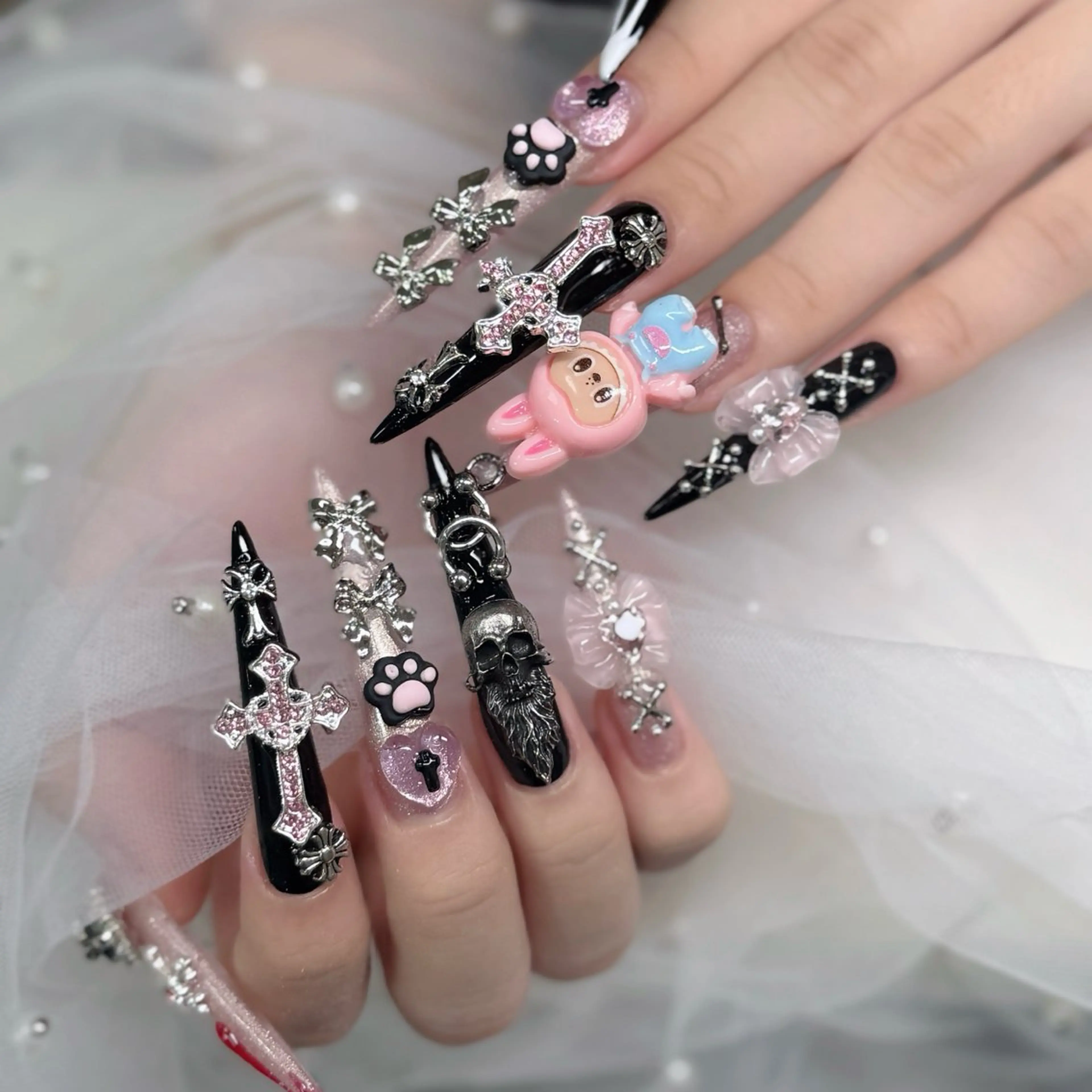 ネイル フットネイル フレンチネイル グラデーション 韓国ネイル ロングネイル ハンドネイル Hani Nail Salonのネイルデザイン