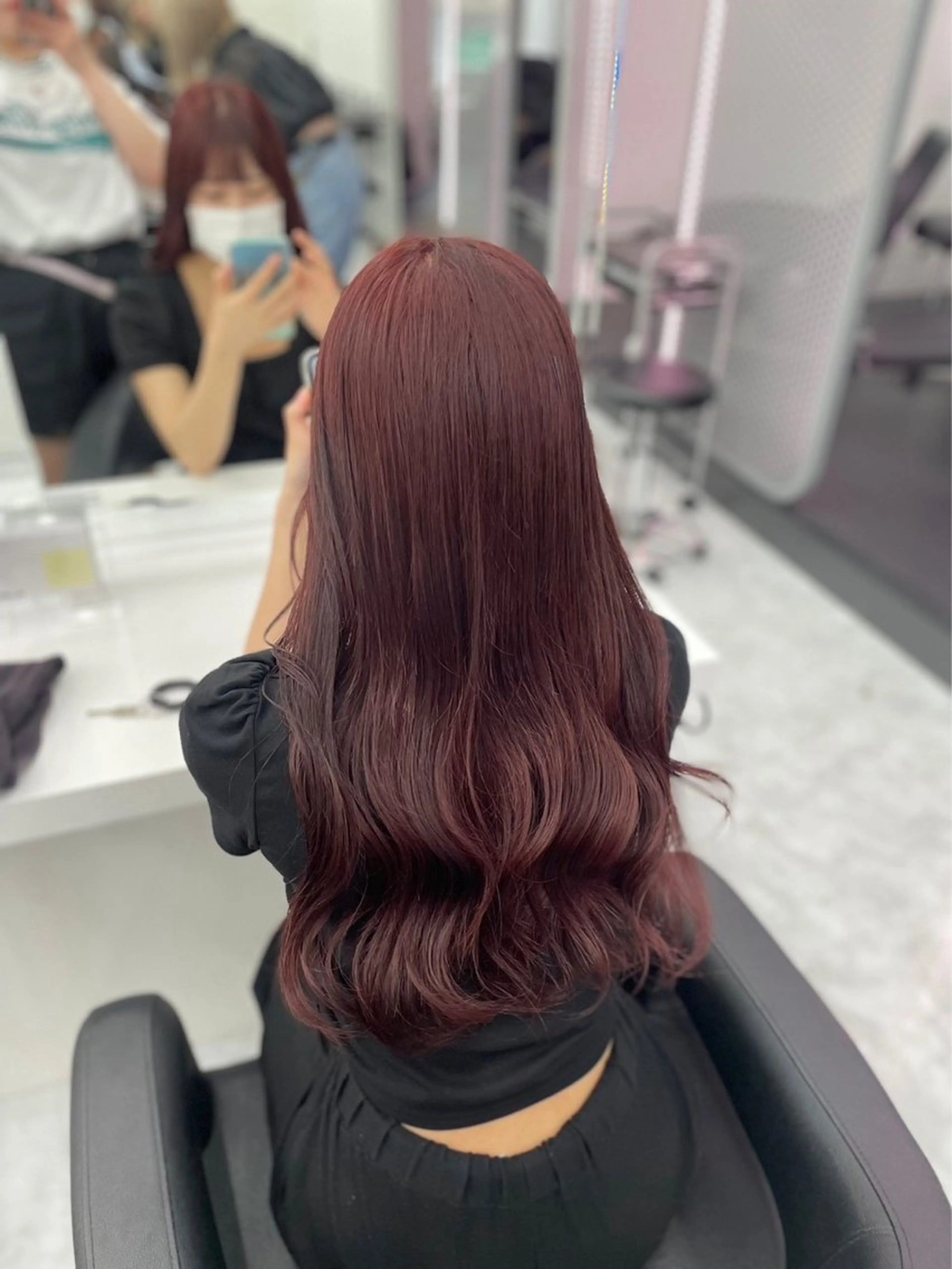 ロング カラー パーマ ヘアアレンジ メンズ キッズ ♥️韓国ヘア レイヤー♥️ゆりのヘアスタイル