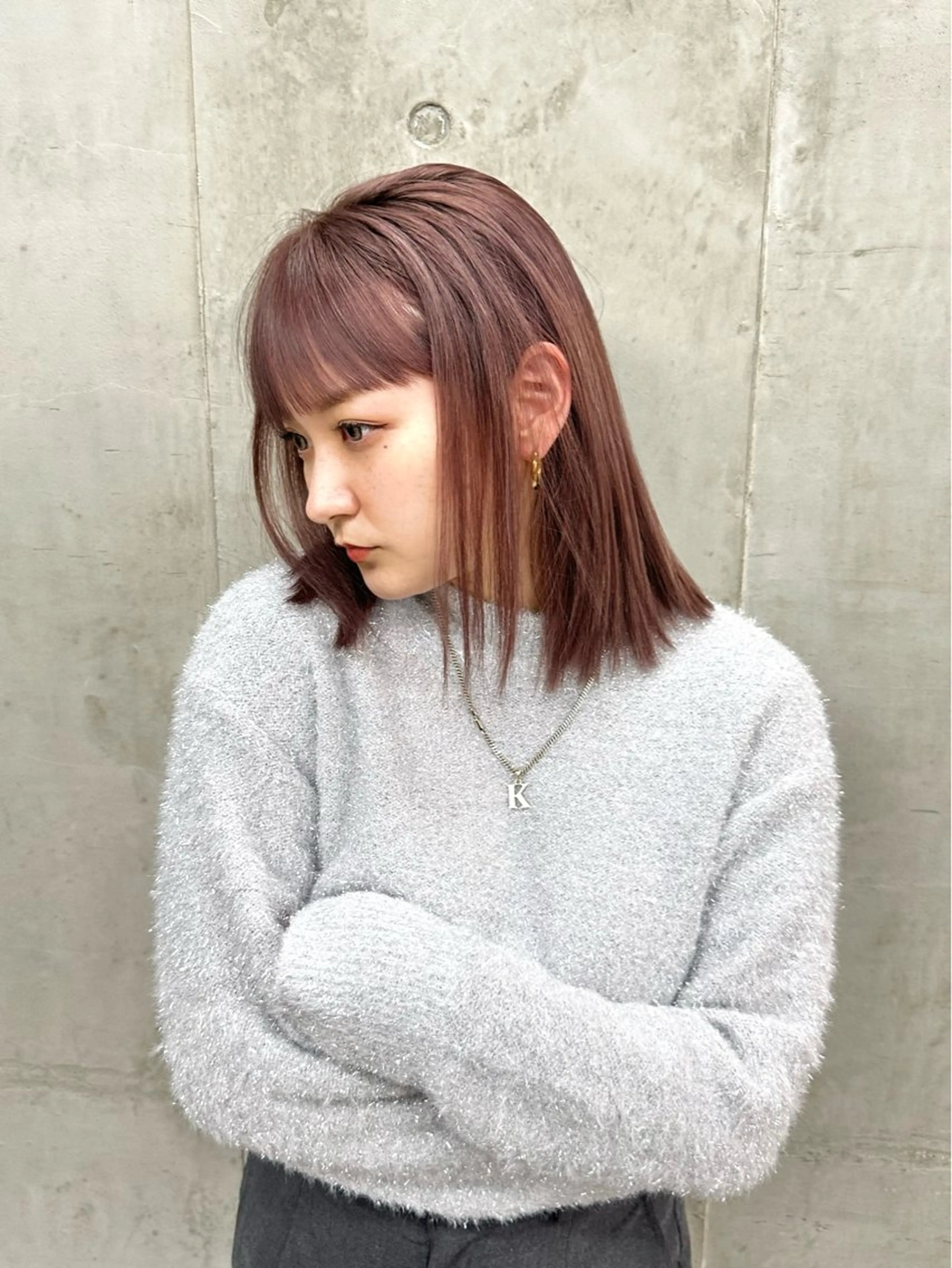 ミディアム カラー グレージュ ラベンダーカラー ラベンダーグレージュ ラベンダーグレー ピンクカラー ヘアカラー トリートメント カットモデル募集中 ／HARUKA🎀のヘアスタイル